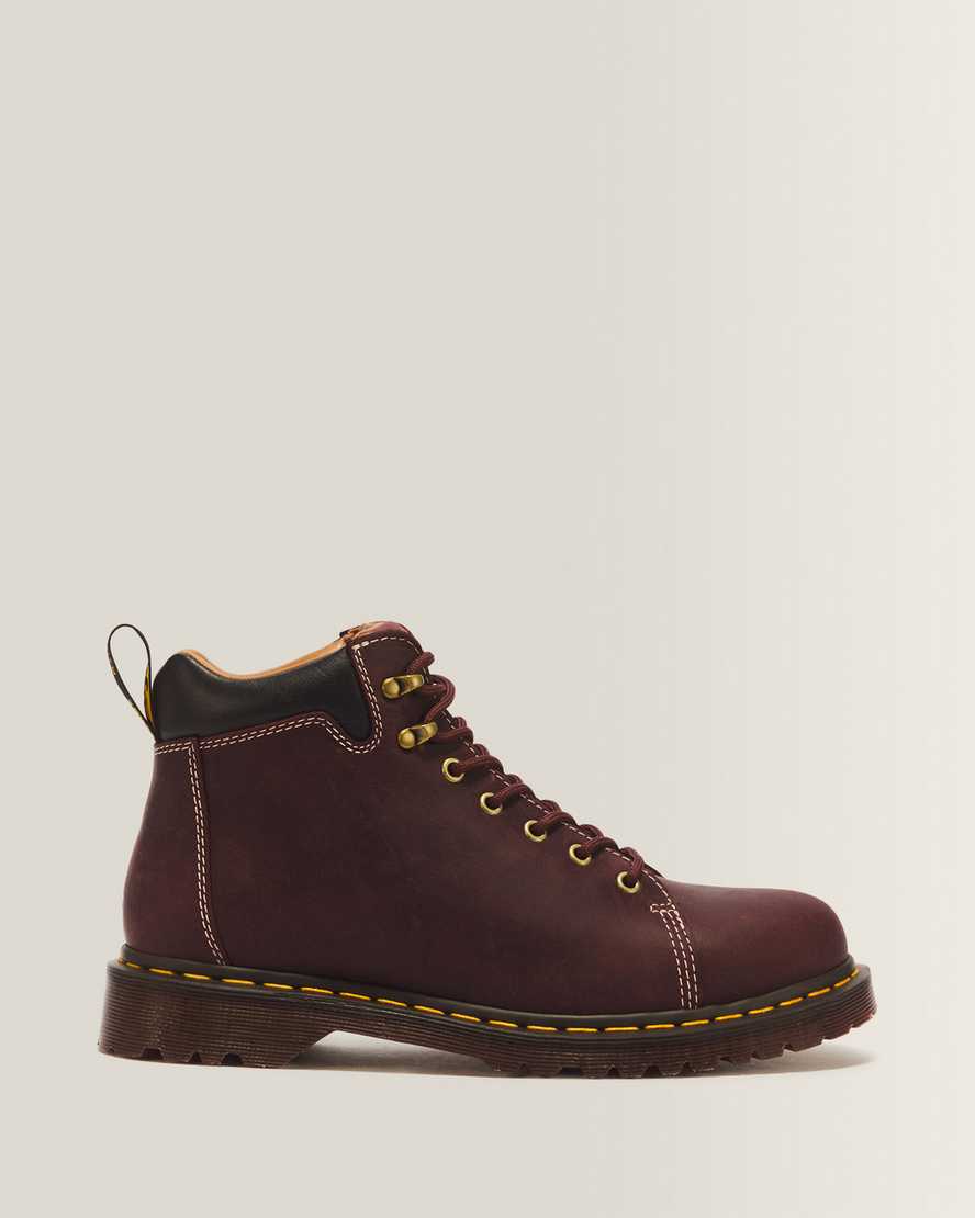 Dr. Martens 939 Hiker Leren Enkellaarzen Met Zeven Veterogen in Bruin, Grootte: 39