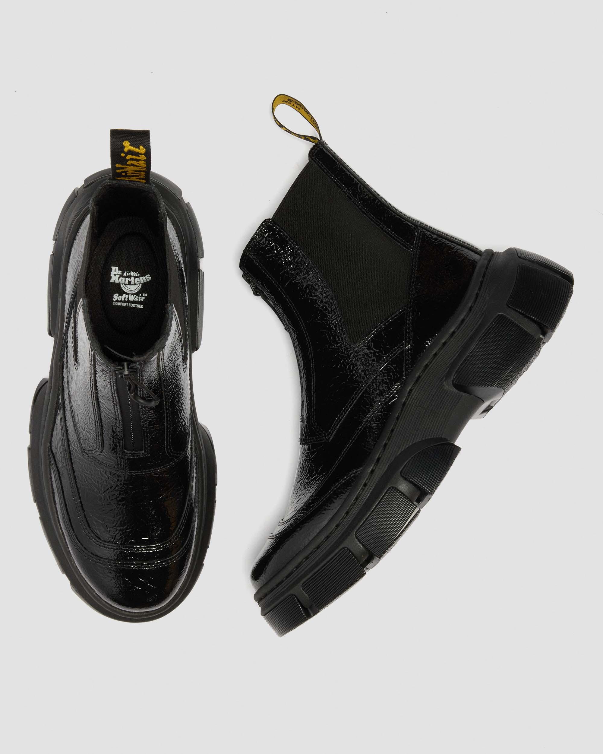 Botas Chelsea DMXL de piel Distressed Patent in Negro