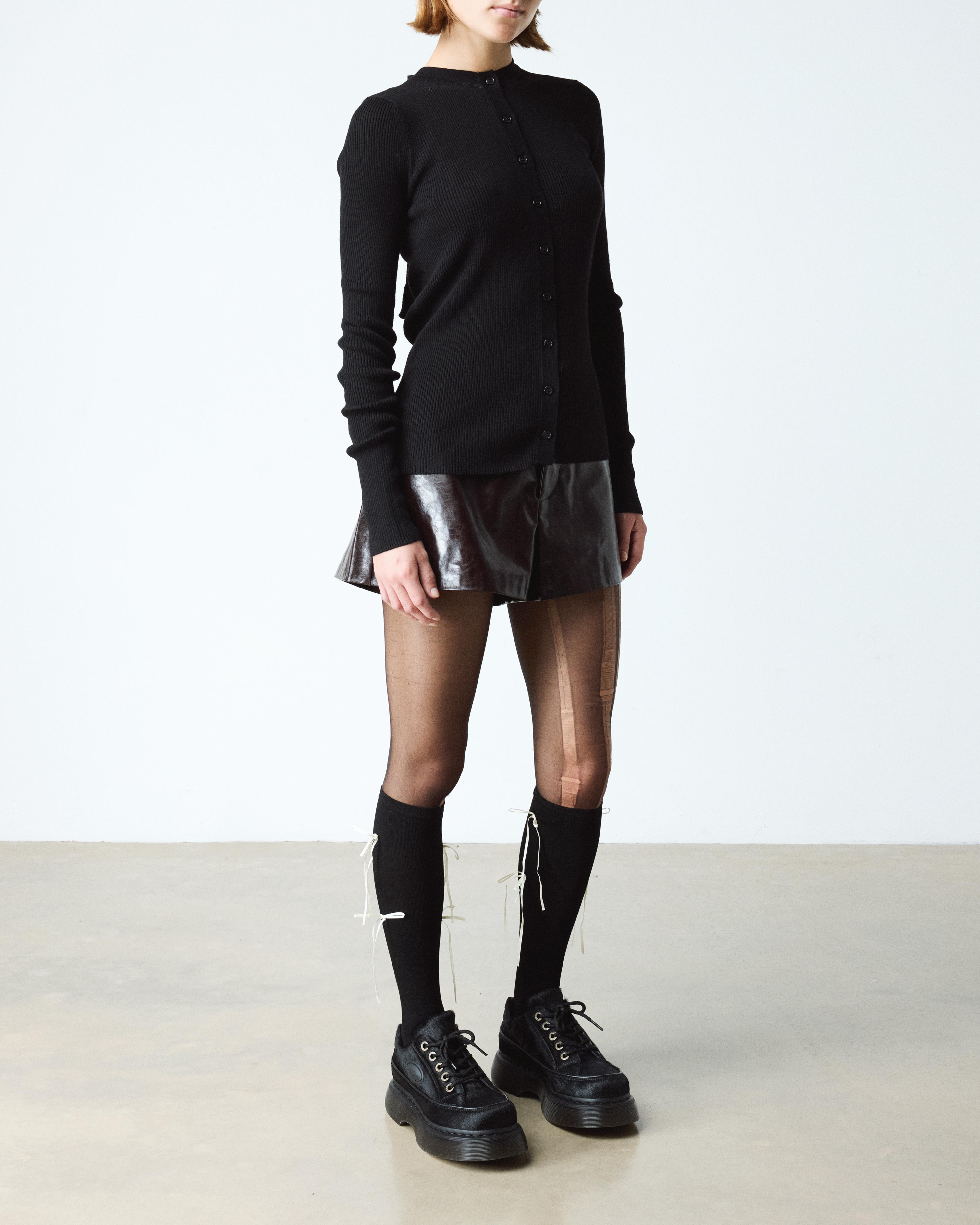 Buzz 5-Ösen Hair On Leder Schuhe in Schwarz