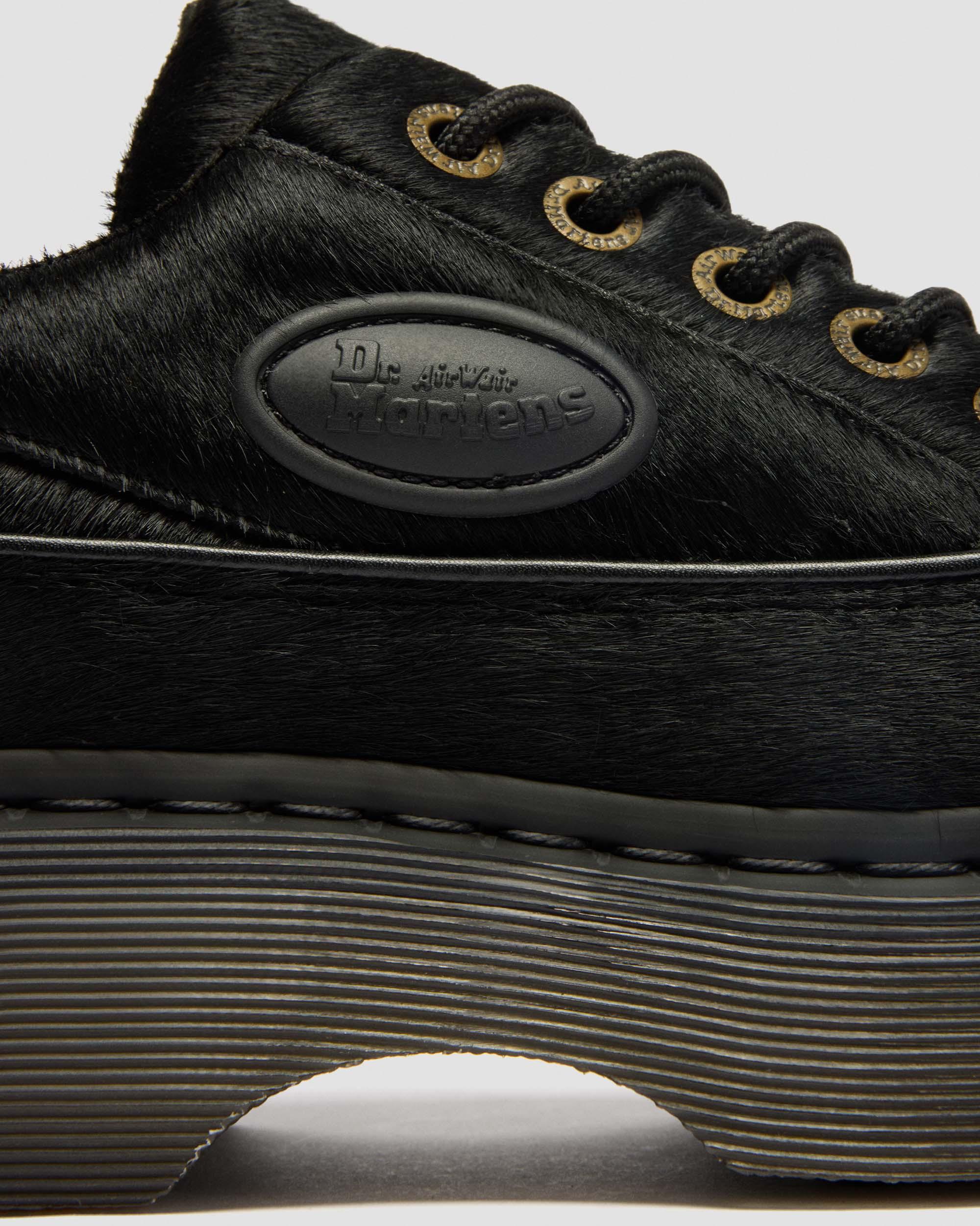 Buzz 5-Ösen Hair On Leder Schuhe in Schwarz