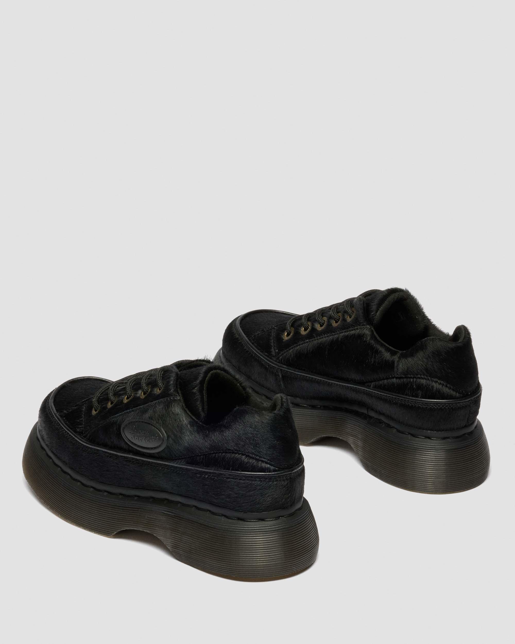 Buzz 5-Ösen Hair On Leder Schuhe in Schwarz