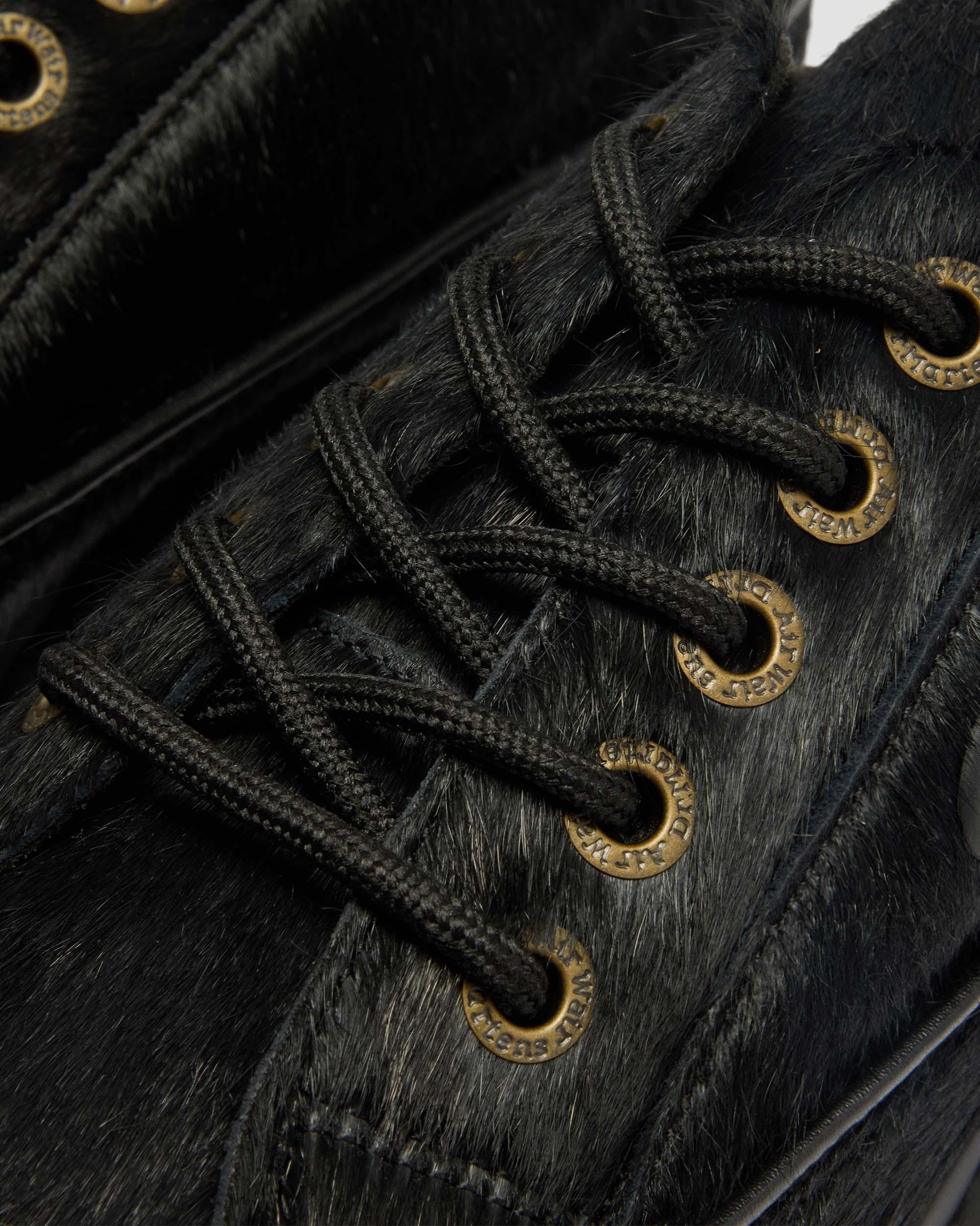 Buzz 5-Ösen Hair On Leder Schuhe in Schwarz