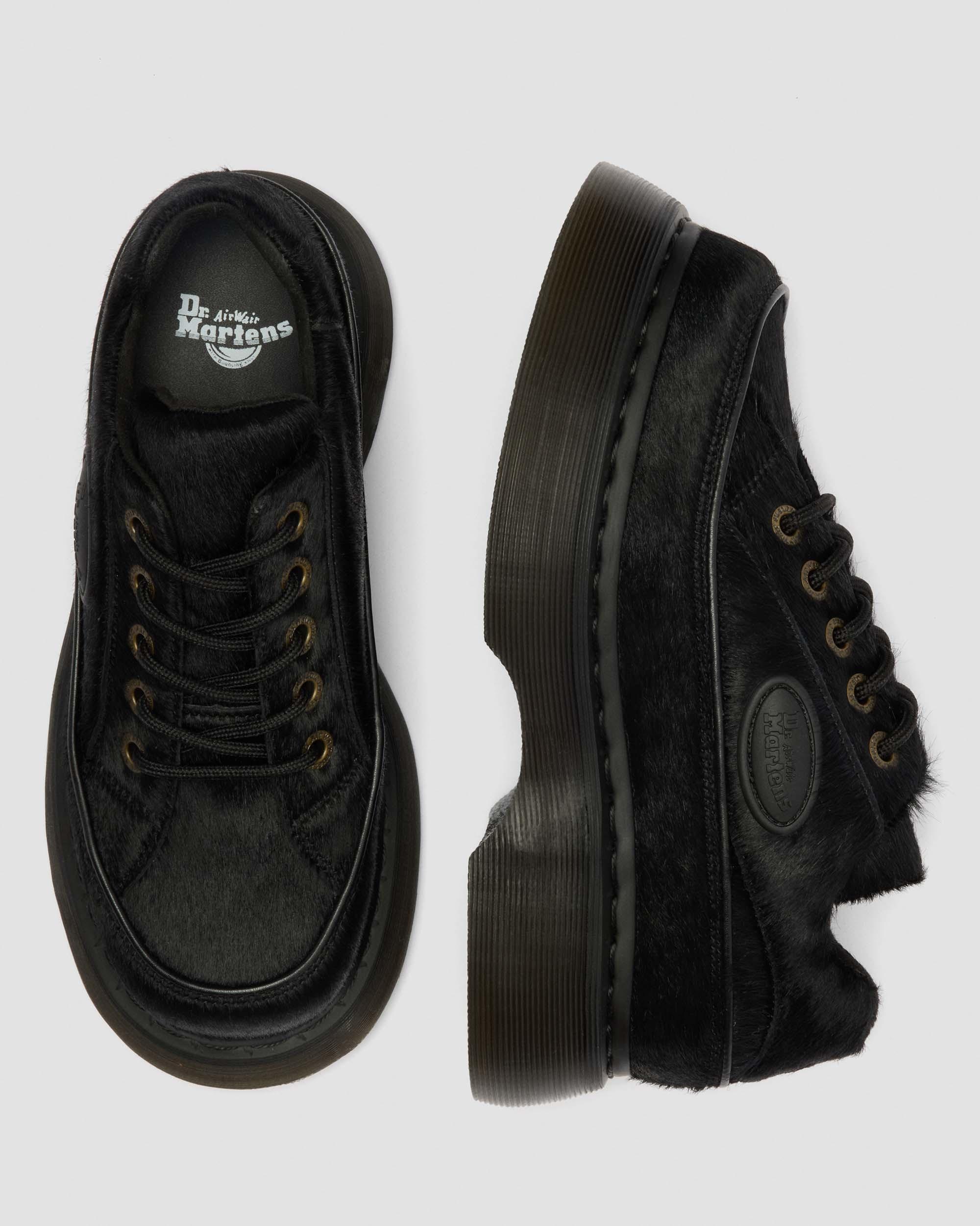 Buzz 5-Ösen Hair On Leder Schuhe in Schwarz