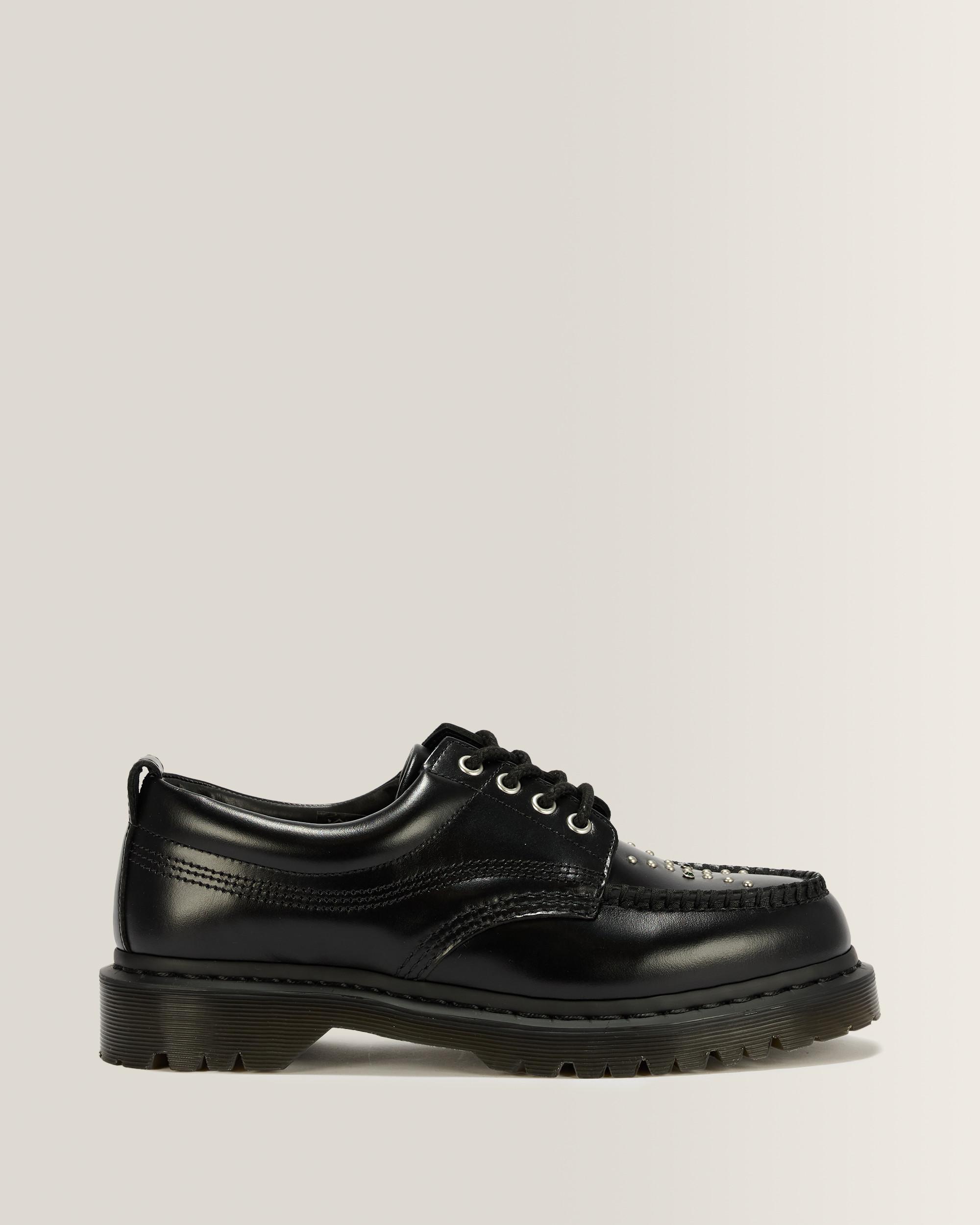 Dr. Martens Black Woven Suede Lace-Up Oxfords 1461 Bex Made in England Emboss Suede Oxford Shoes in Black  main image 4