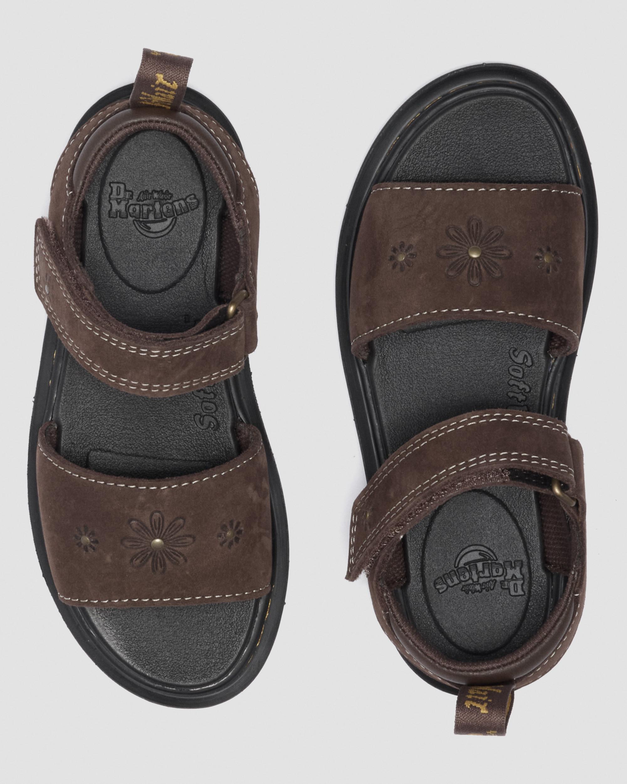 Tummanruskea  Junior Marlowe Flower Nubuck Strap -sandaalit