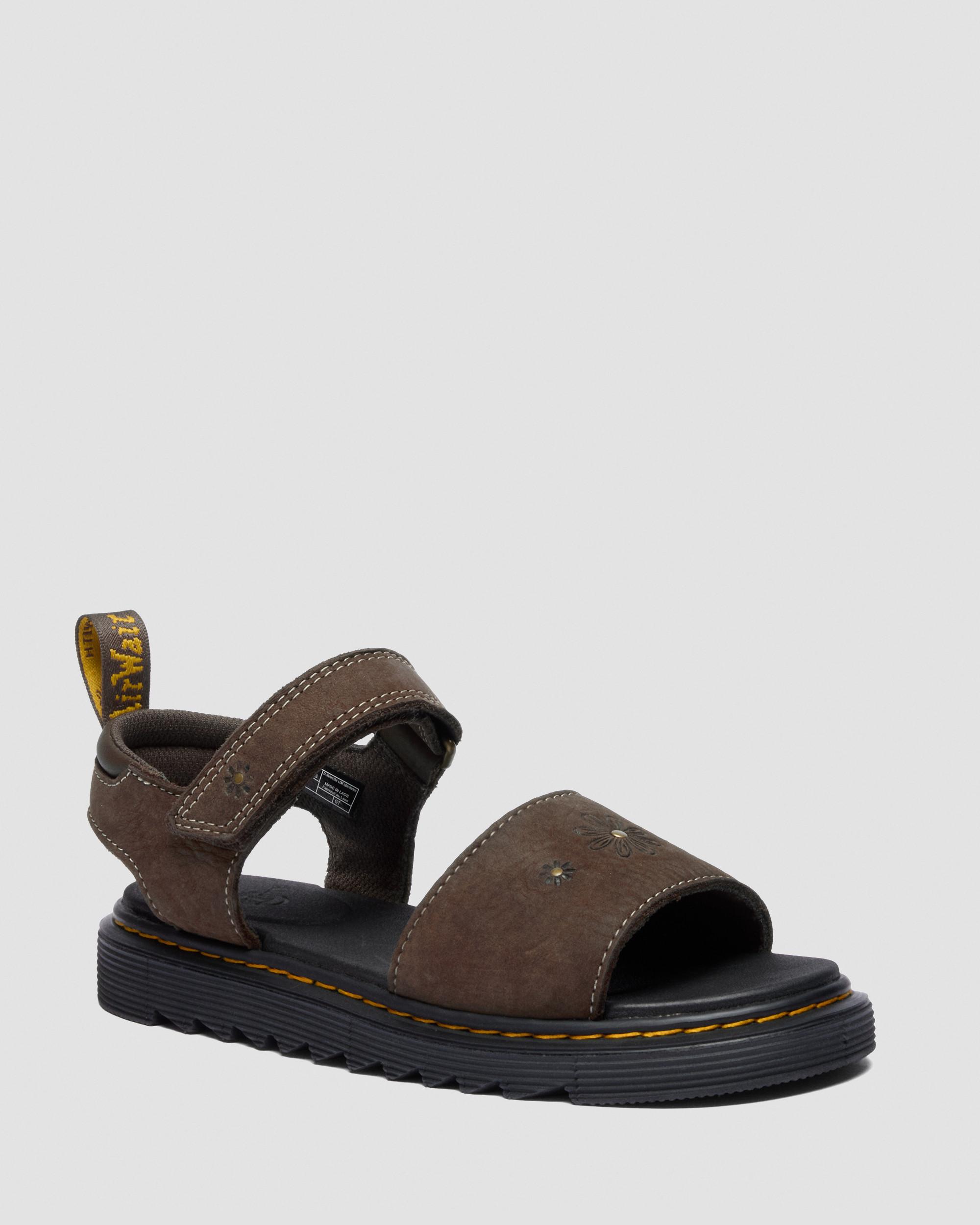 Youth Marlowe Flower Nubuck Strap Sandals