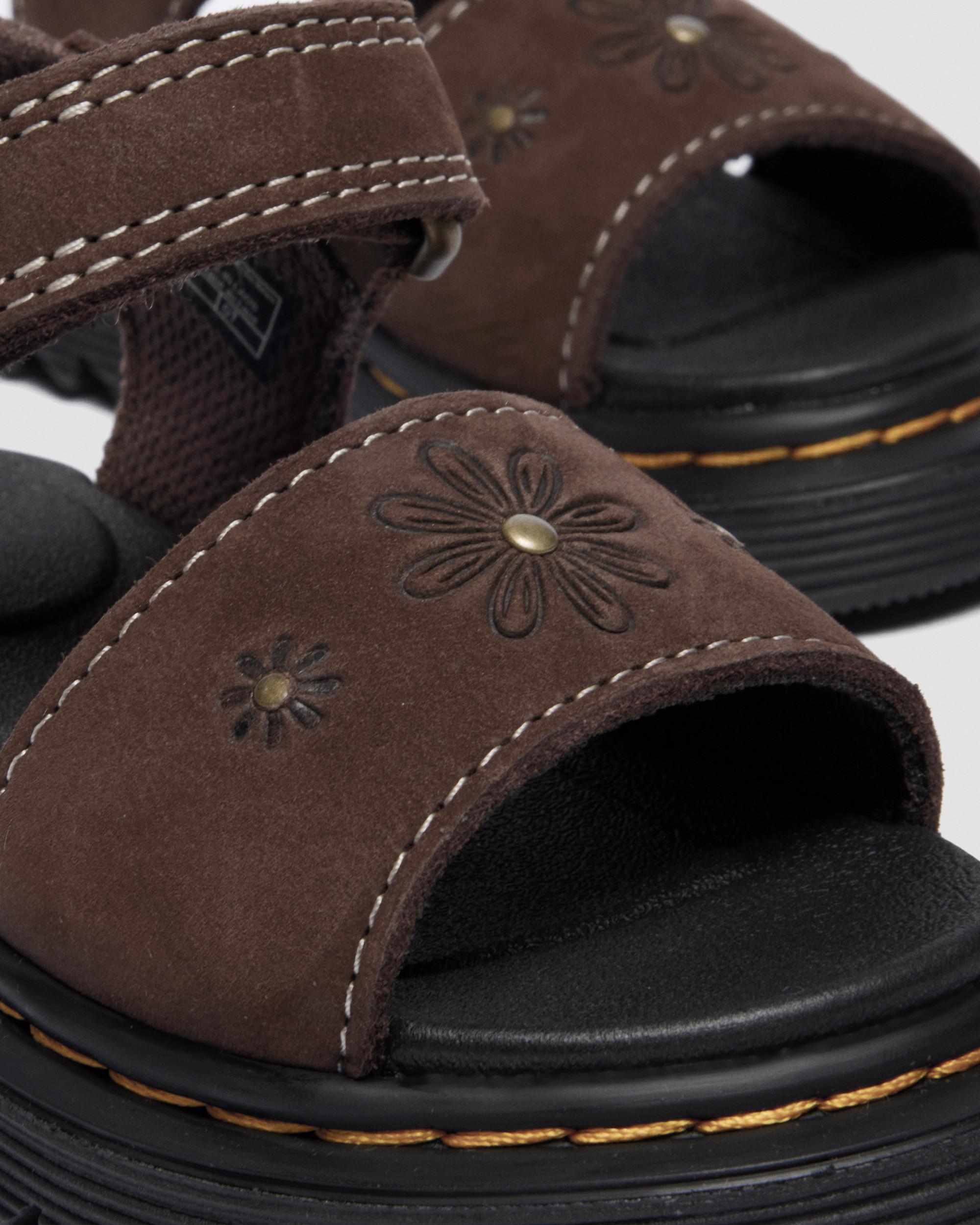 Youth Marlowe Flower Nubuck Strap Sandals