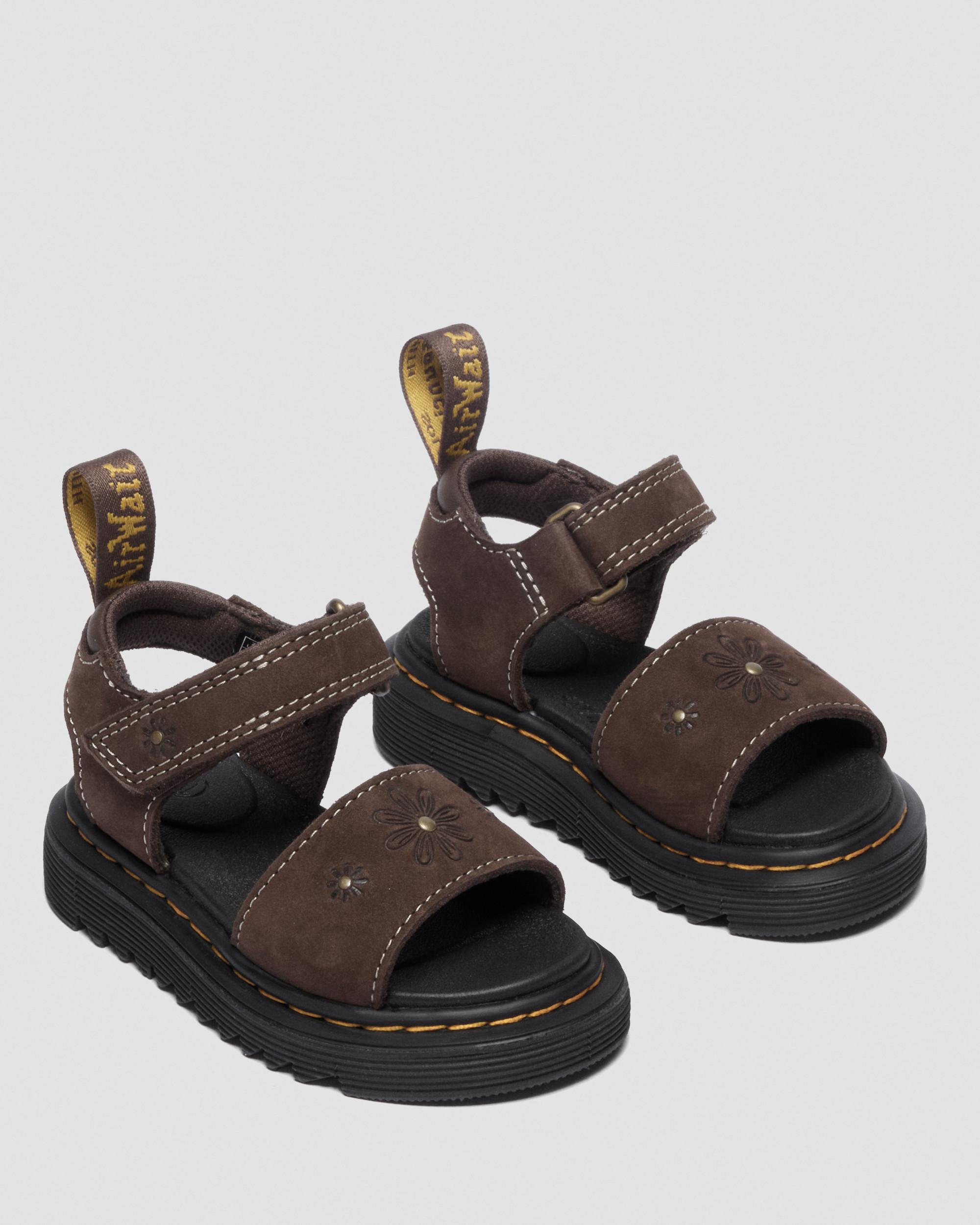 Youth Marlowe Flower Nubuck Strap Sandals