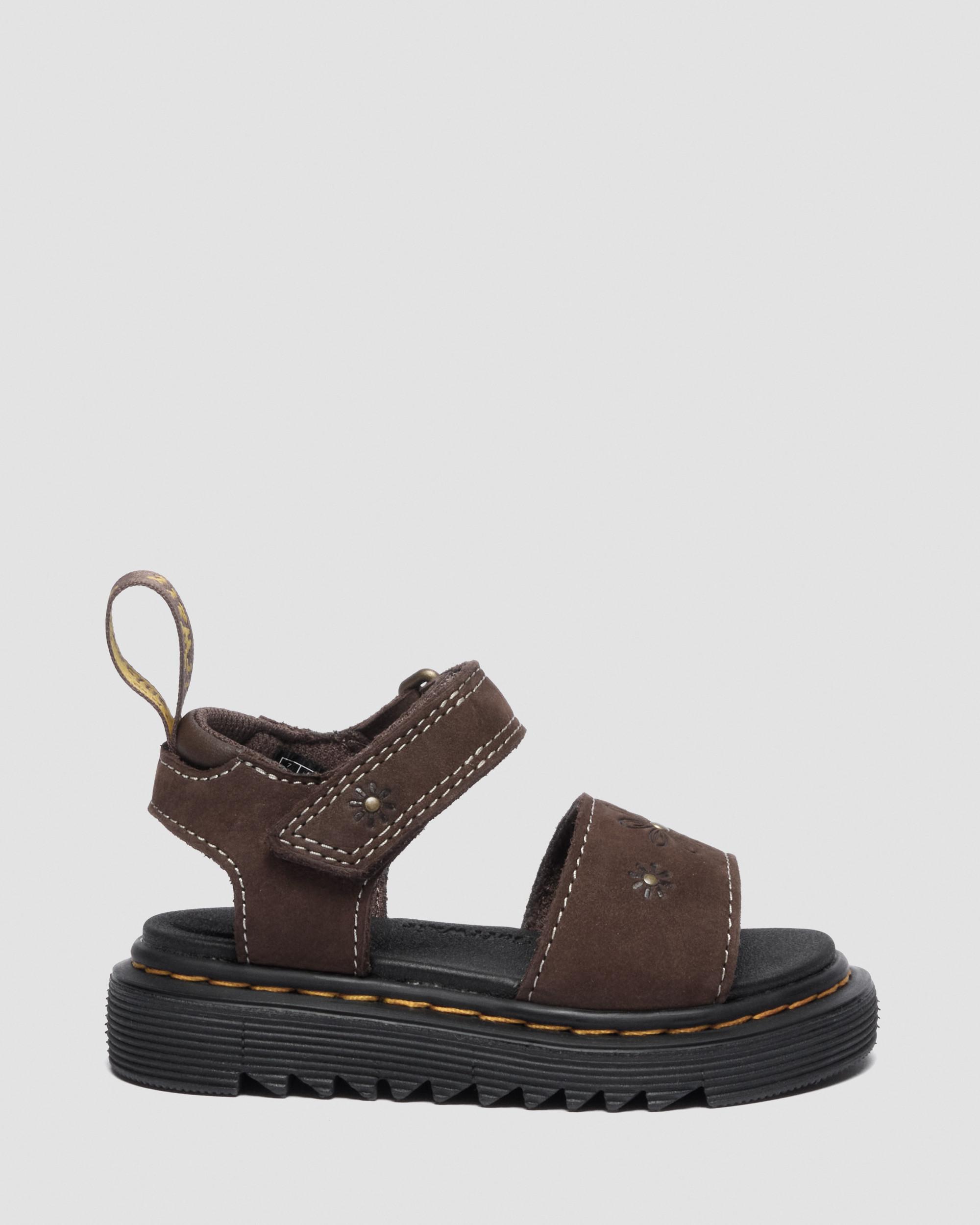 Youth Marlowe Flower Nubuck Strap Sandals