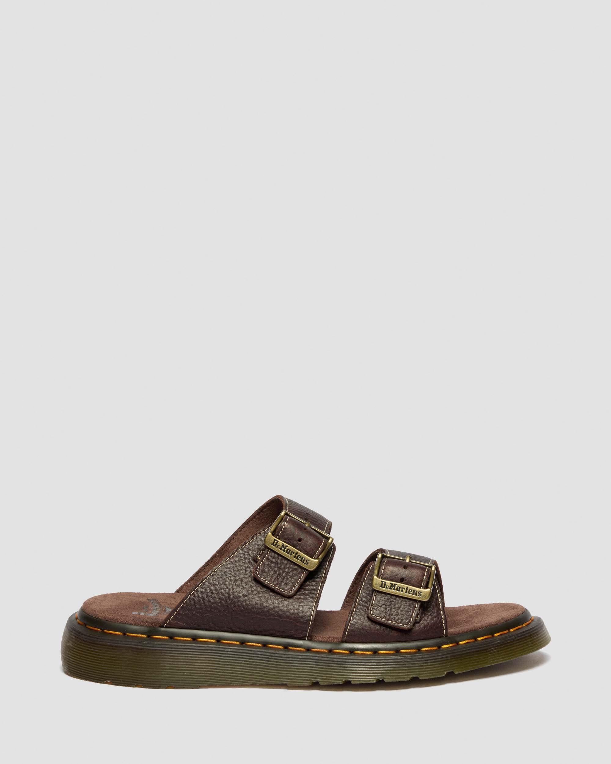 Josef Slide-sandaler i Grizzly-læder in Mørkebrun