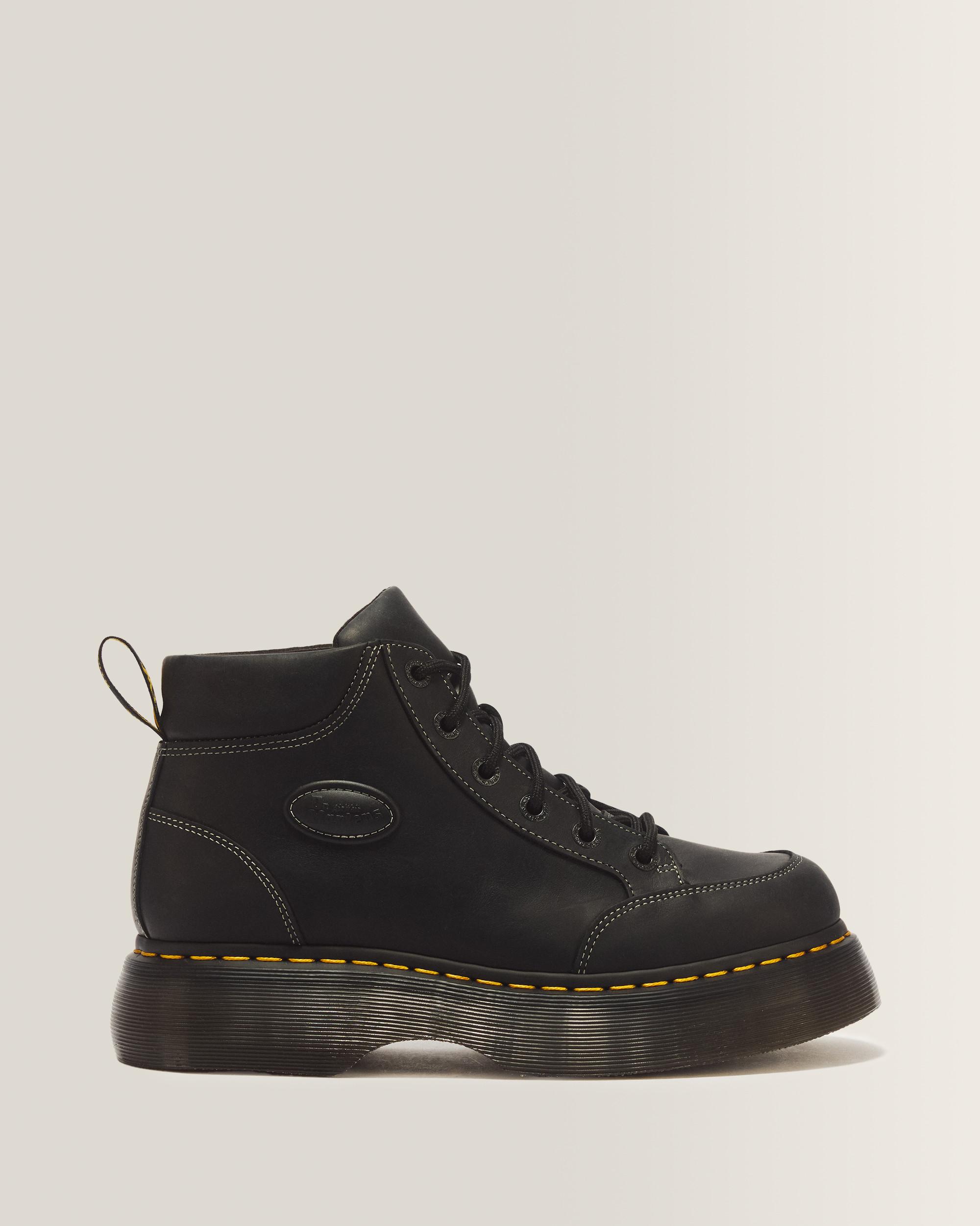 Buzz 6 Eye Wyoming Leather Lace Up Boots in Black