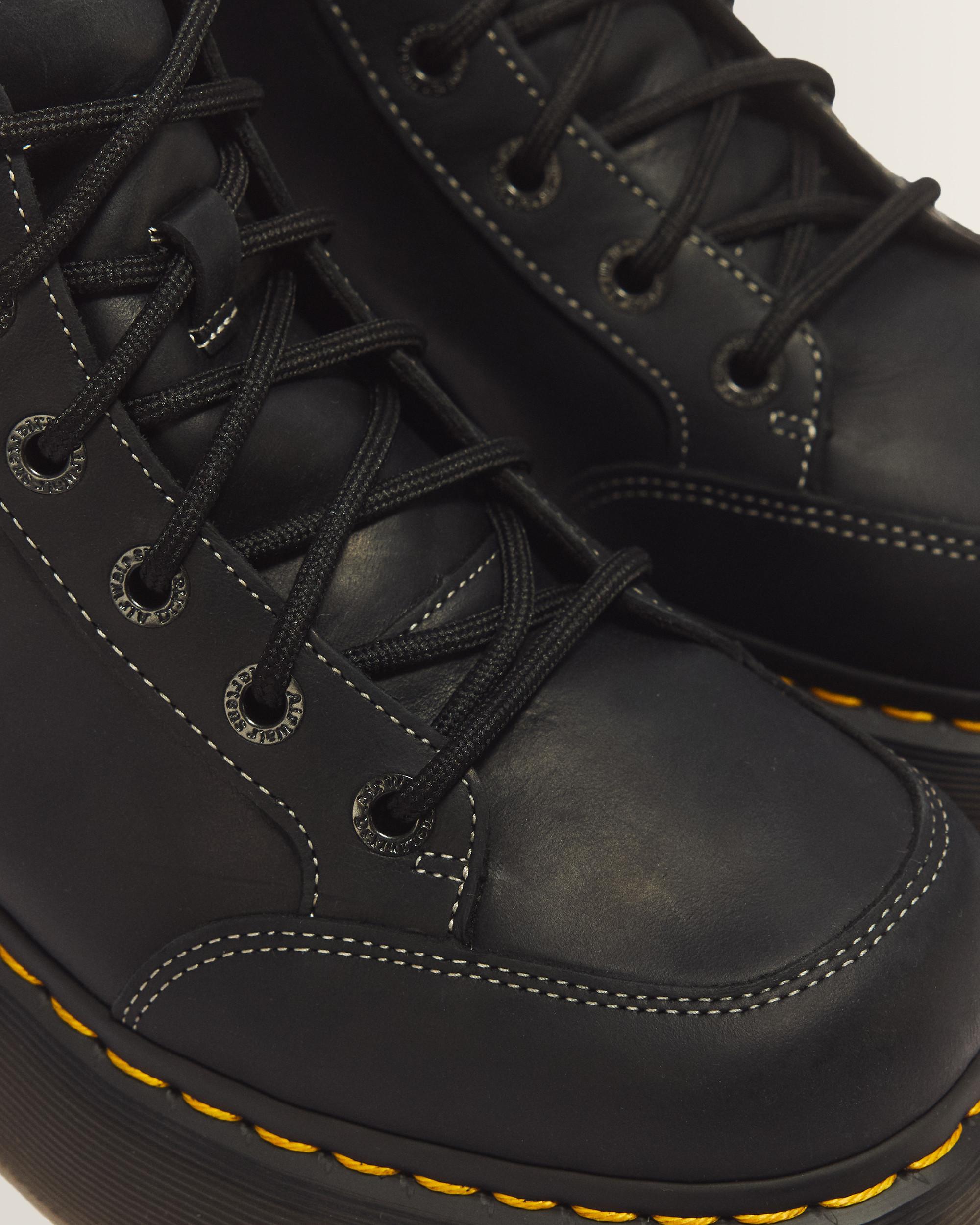 Buzz 6 Eye Wyoming Leather Lace Up Boots in Black
