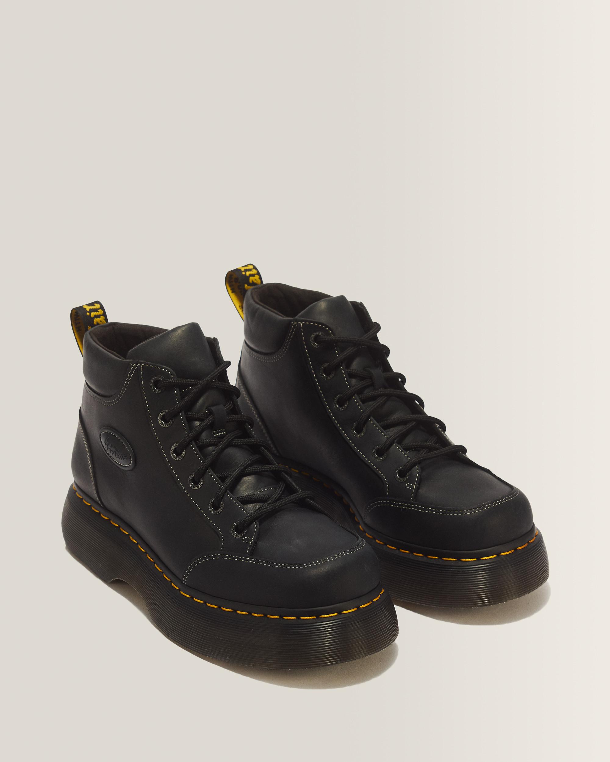 Buzz 6 Eye Wyoming Leather Lace Up Boots in Black