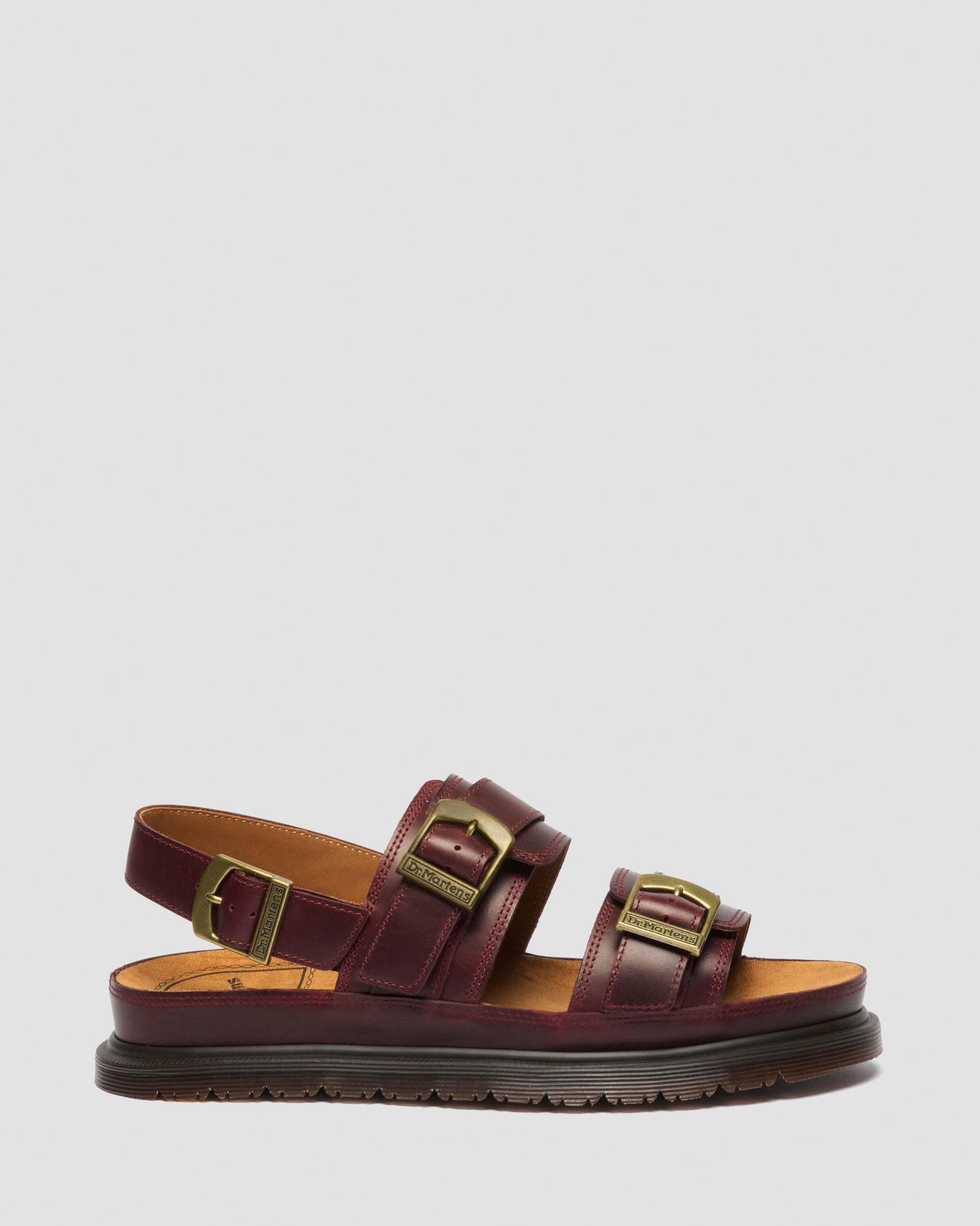 Dr. Martens サンダル　ザビエル San Two Strap Leather Sandals in Cherry Red | Dr. Martens
