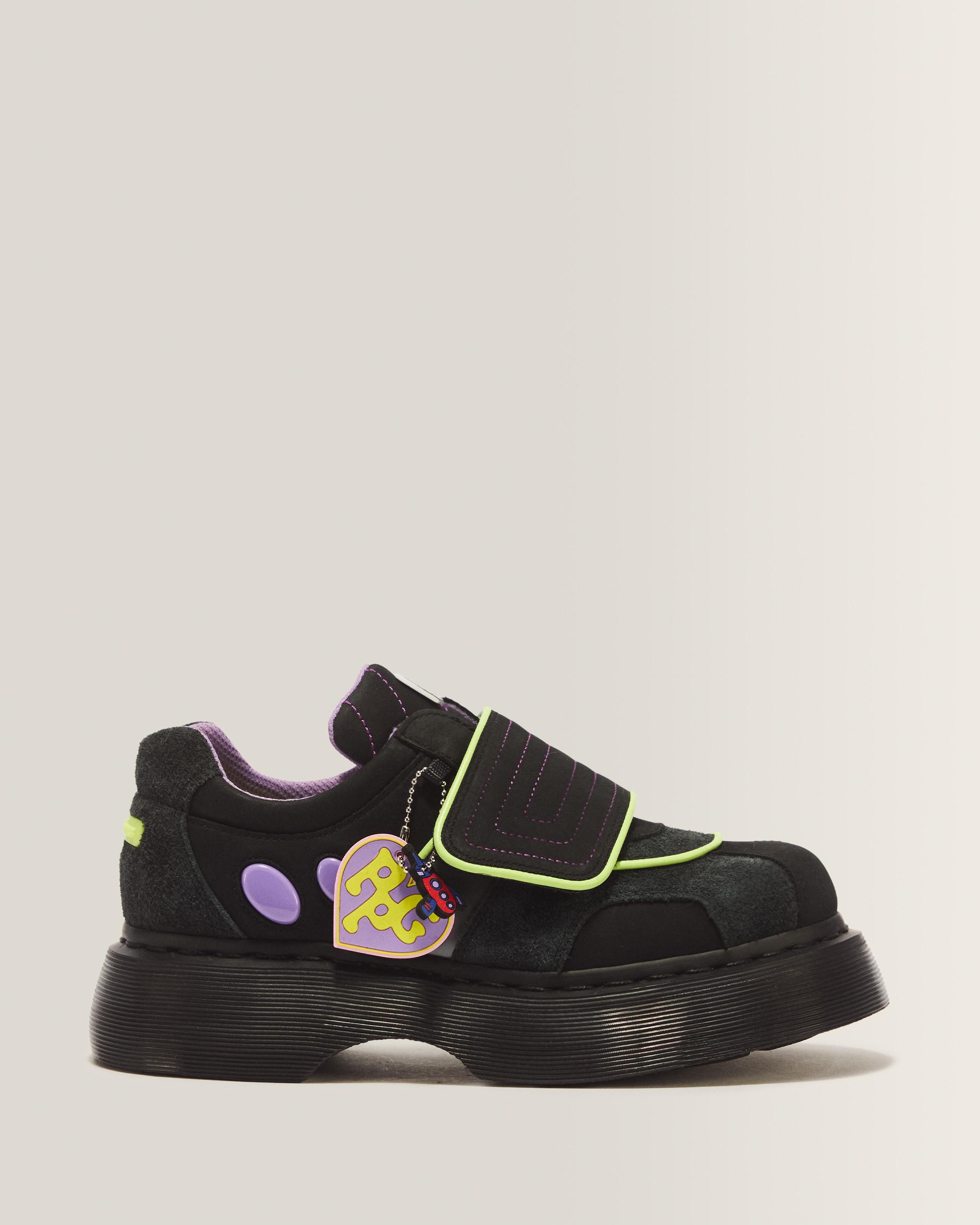 Dr. Martens Leer Buzz Powerpuff Schoen Met Klittenbandsluiting in Zwart,