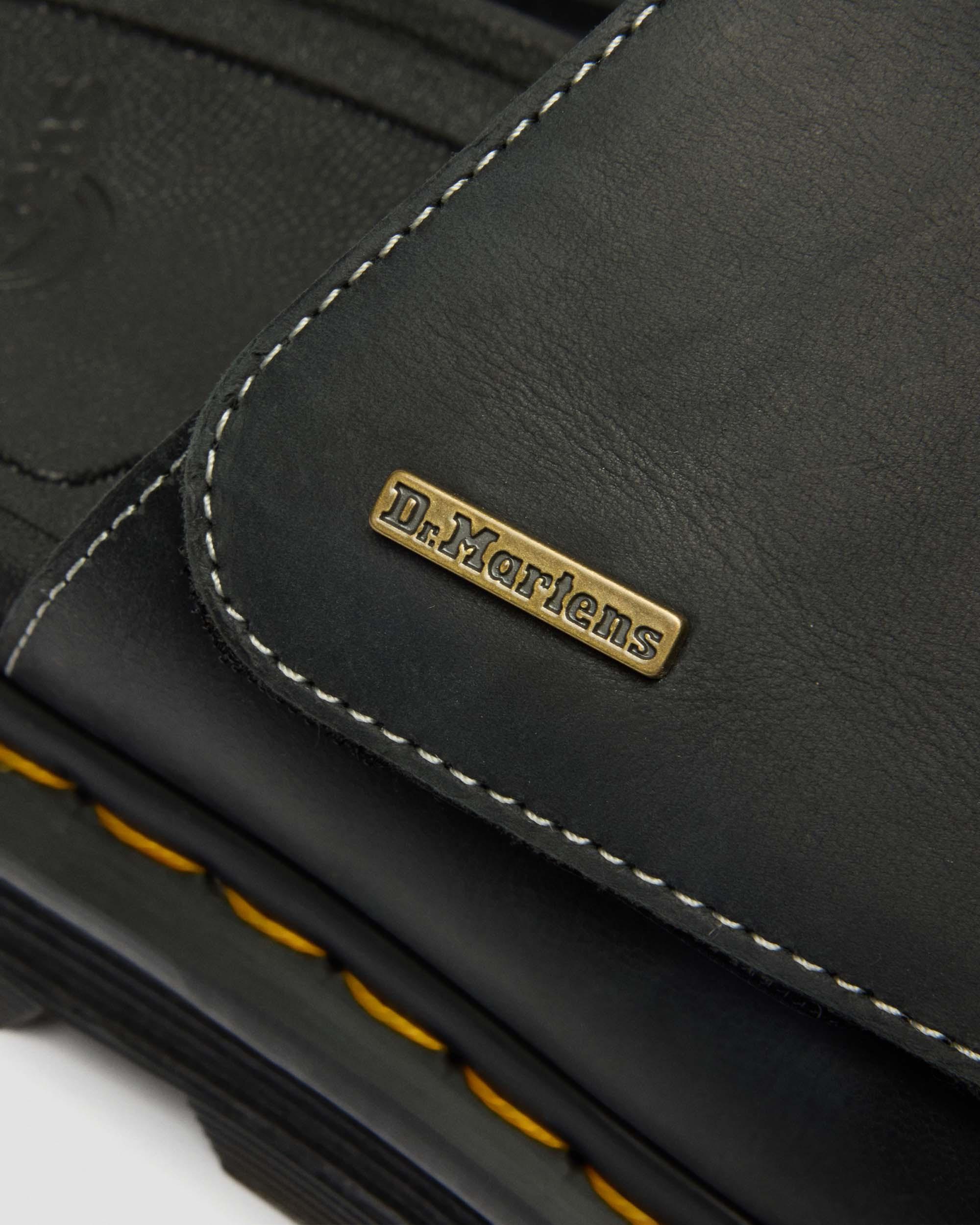 Zebzag Wyoming Leather Slides in Black