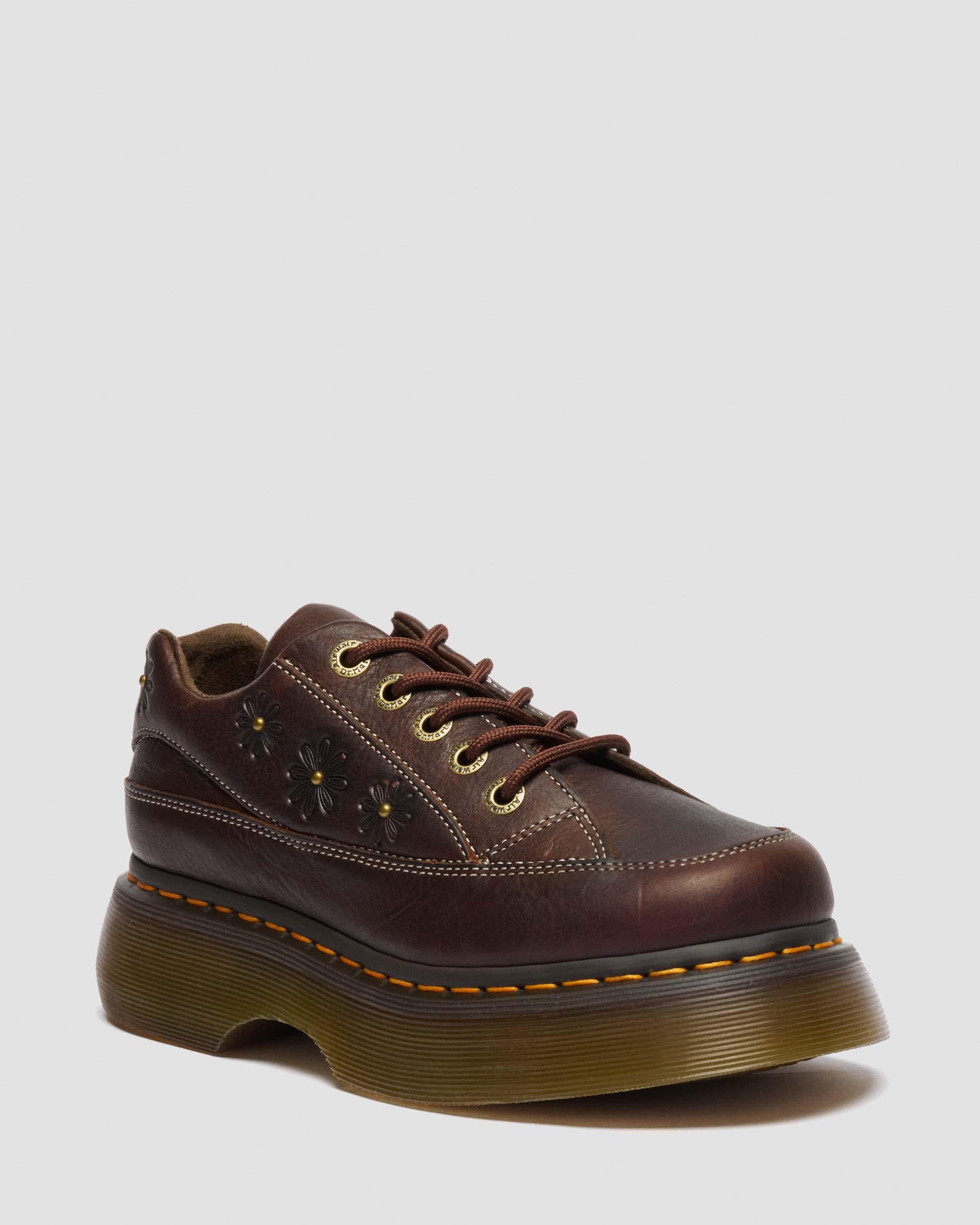Dr. Martens Buzz Flower Grizzly Leren Schoenen Met Vijf Veterogen in Bruin,