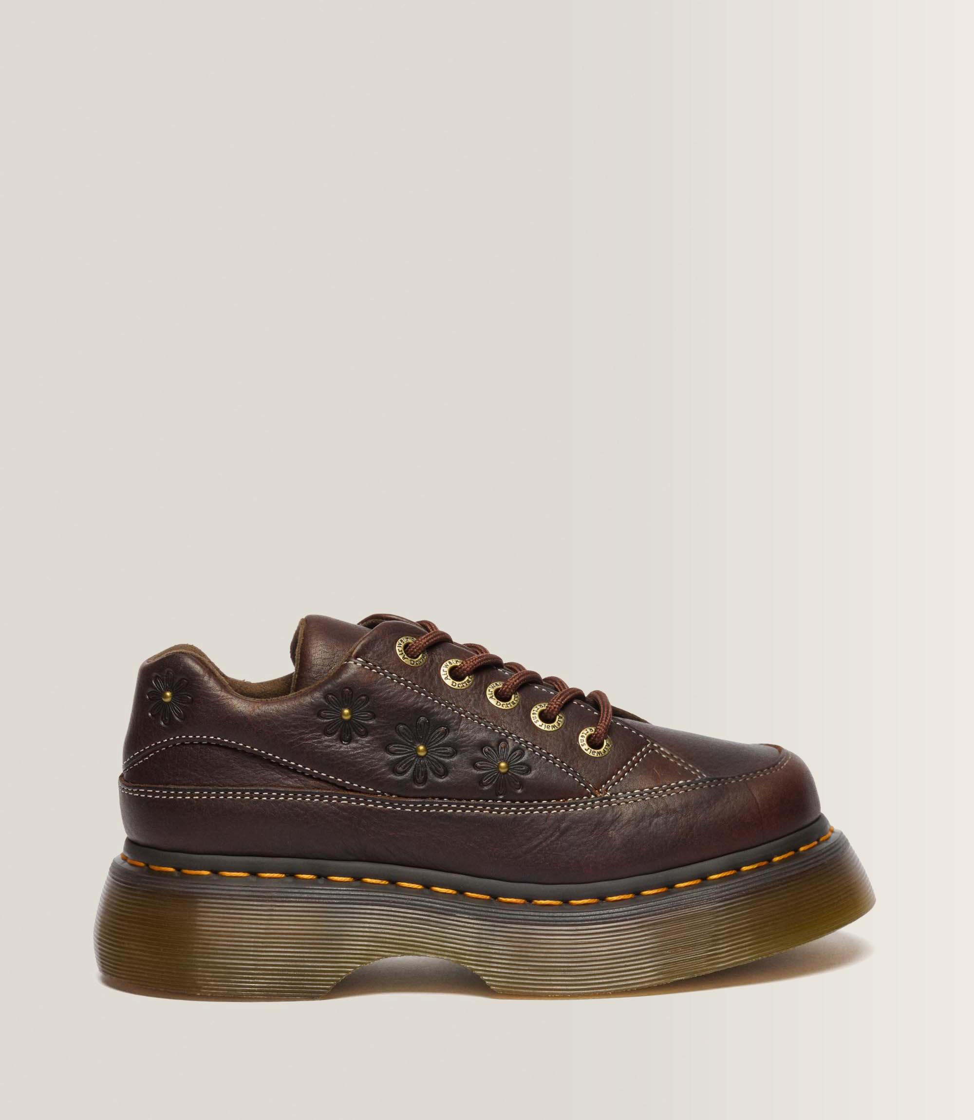 Buzz 5-Eye Flower Grizzly Leather Shoes