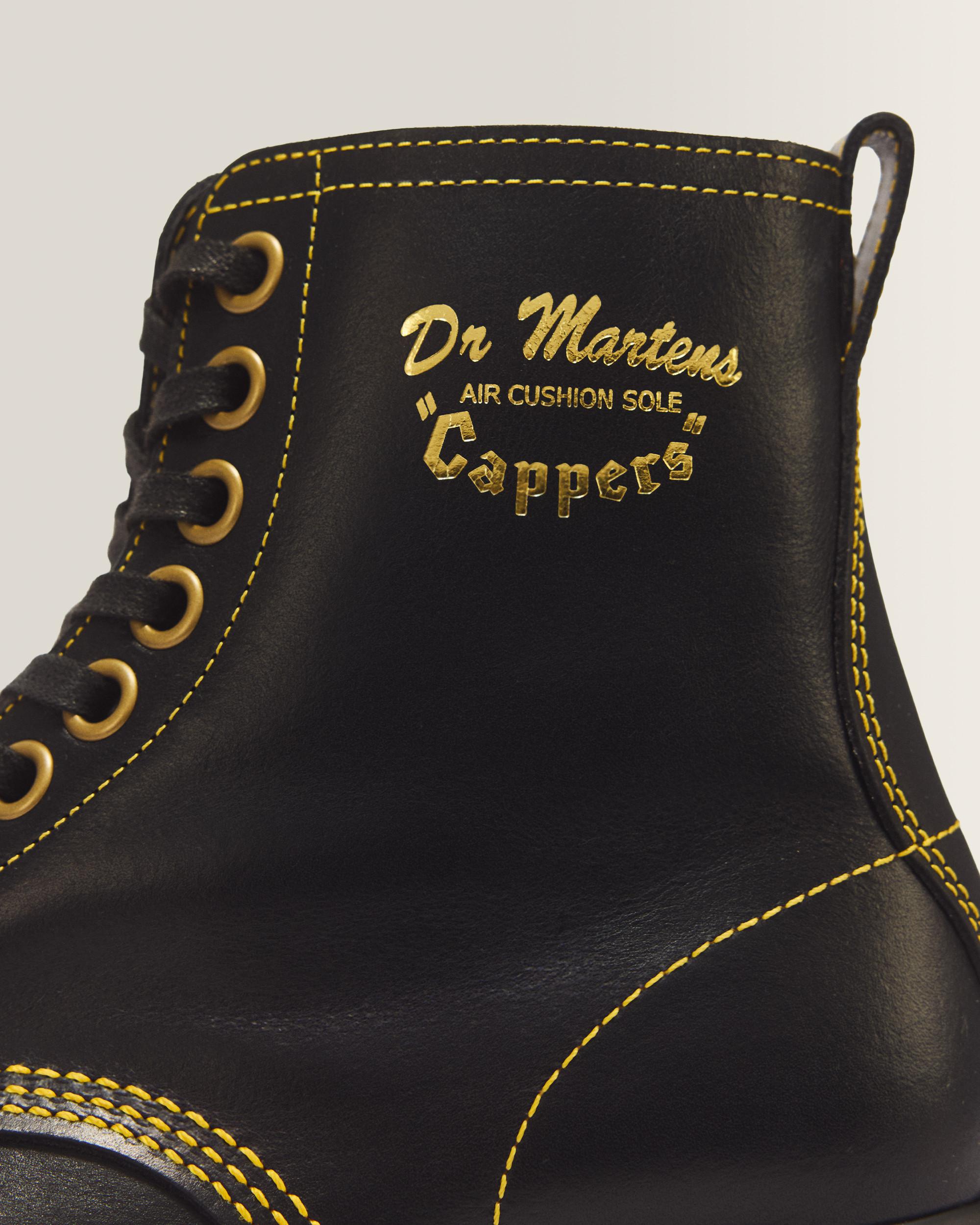 1460 Cappers Classic Calf Leather Lace Up Boots in Black