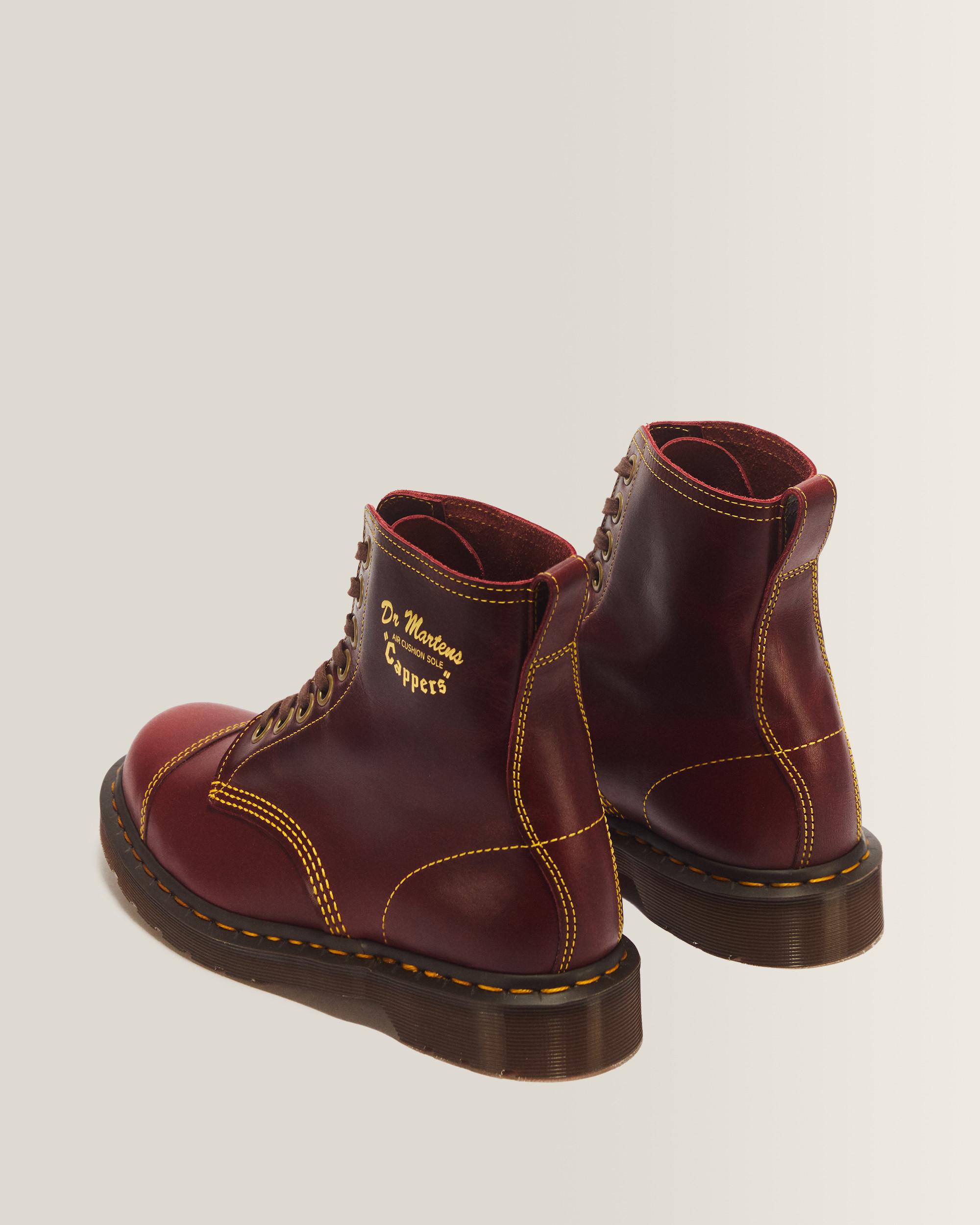 1460 Cappers Classic Calf Leather Lace Up Boots in Burgundy