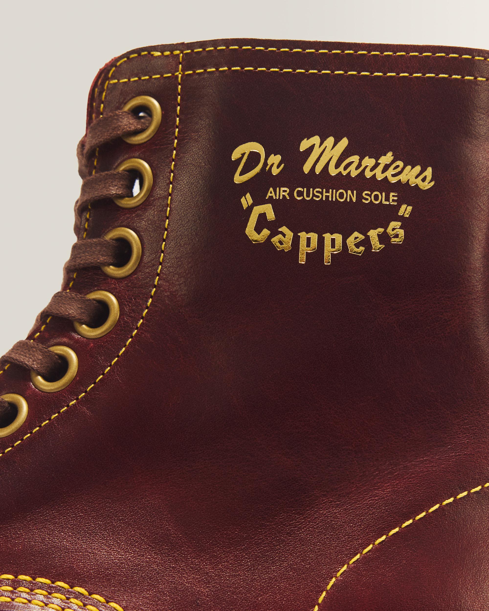 1460 Cappers Classic Calf Leather Lace Up Boots in Burgundy