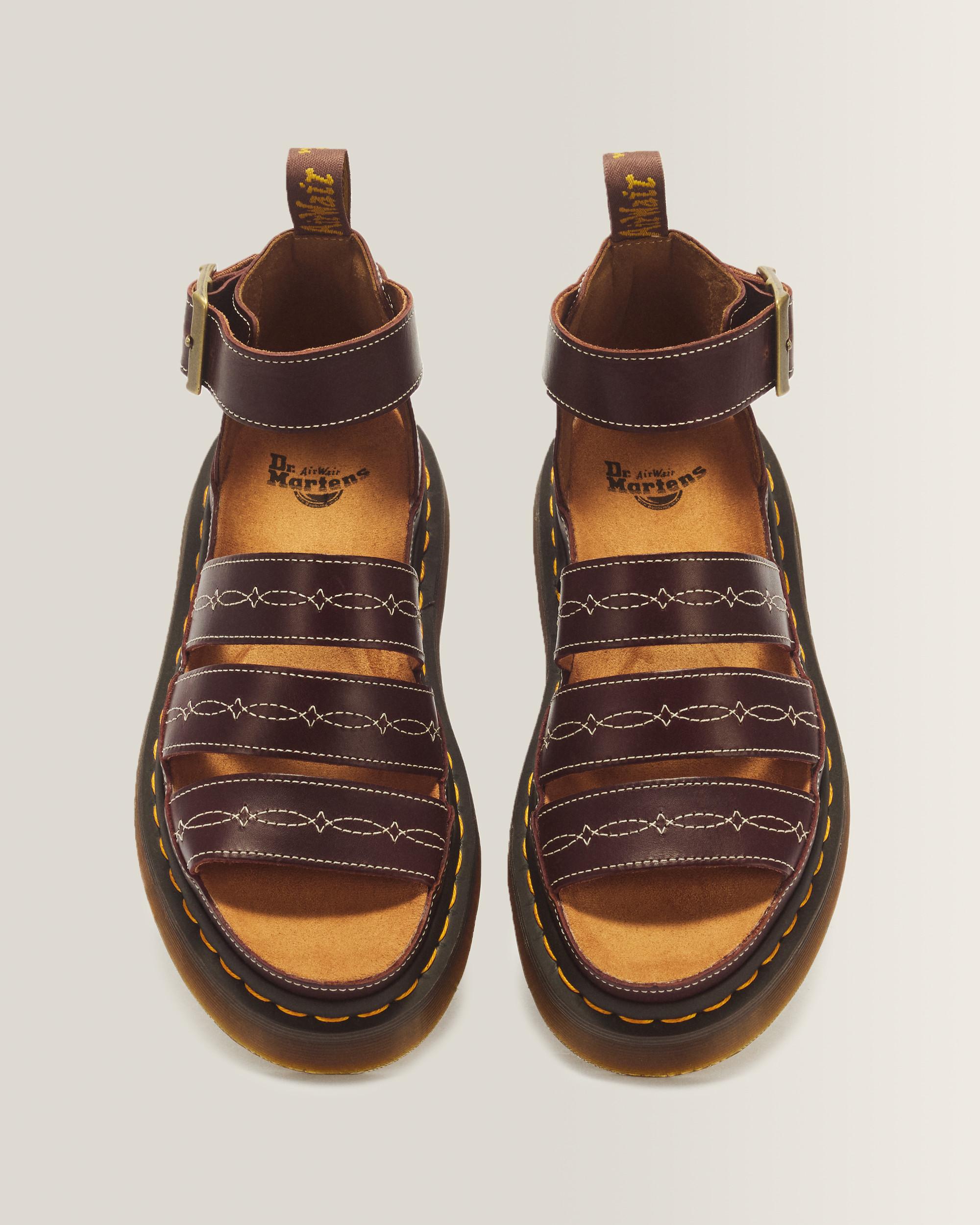 Clarissa II Quad Desert Rodeo Classic Pull Up Leather Sandals in Dark Brown