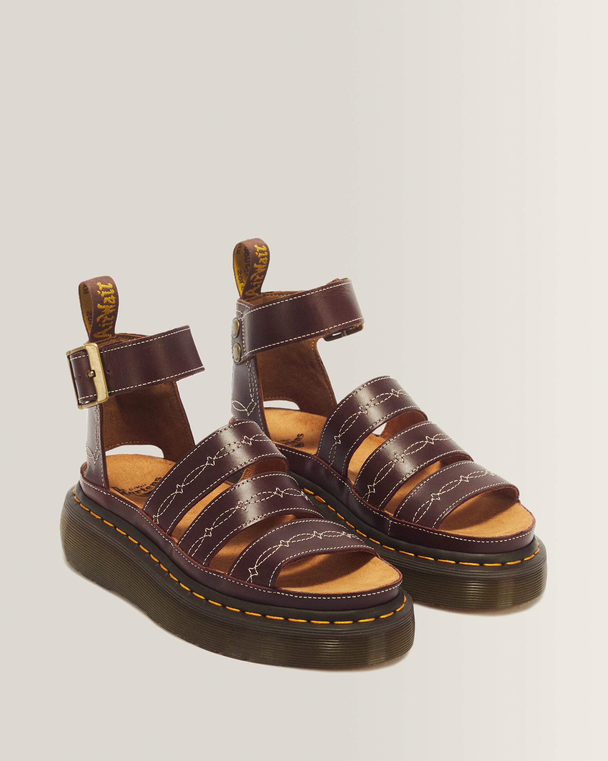 Clarissa II Quad Desert Rodeo Classic Pull Up Leather Sandals in Dark Brown