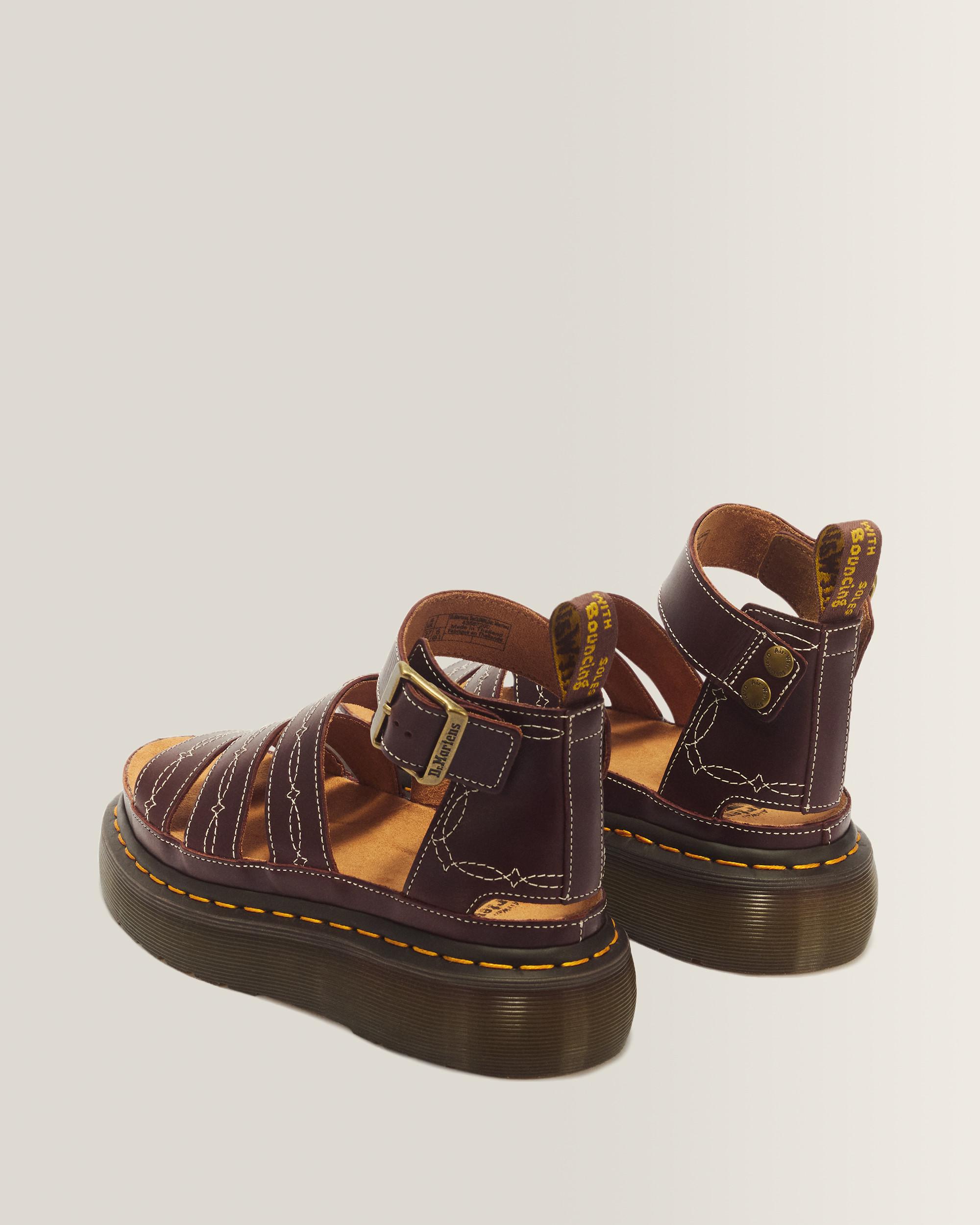Clarissa II Quad Desert Rodeo Classic Pull Up Leather Sandals in Dark Brown