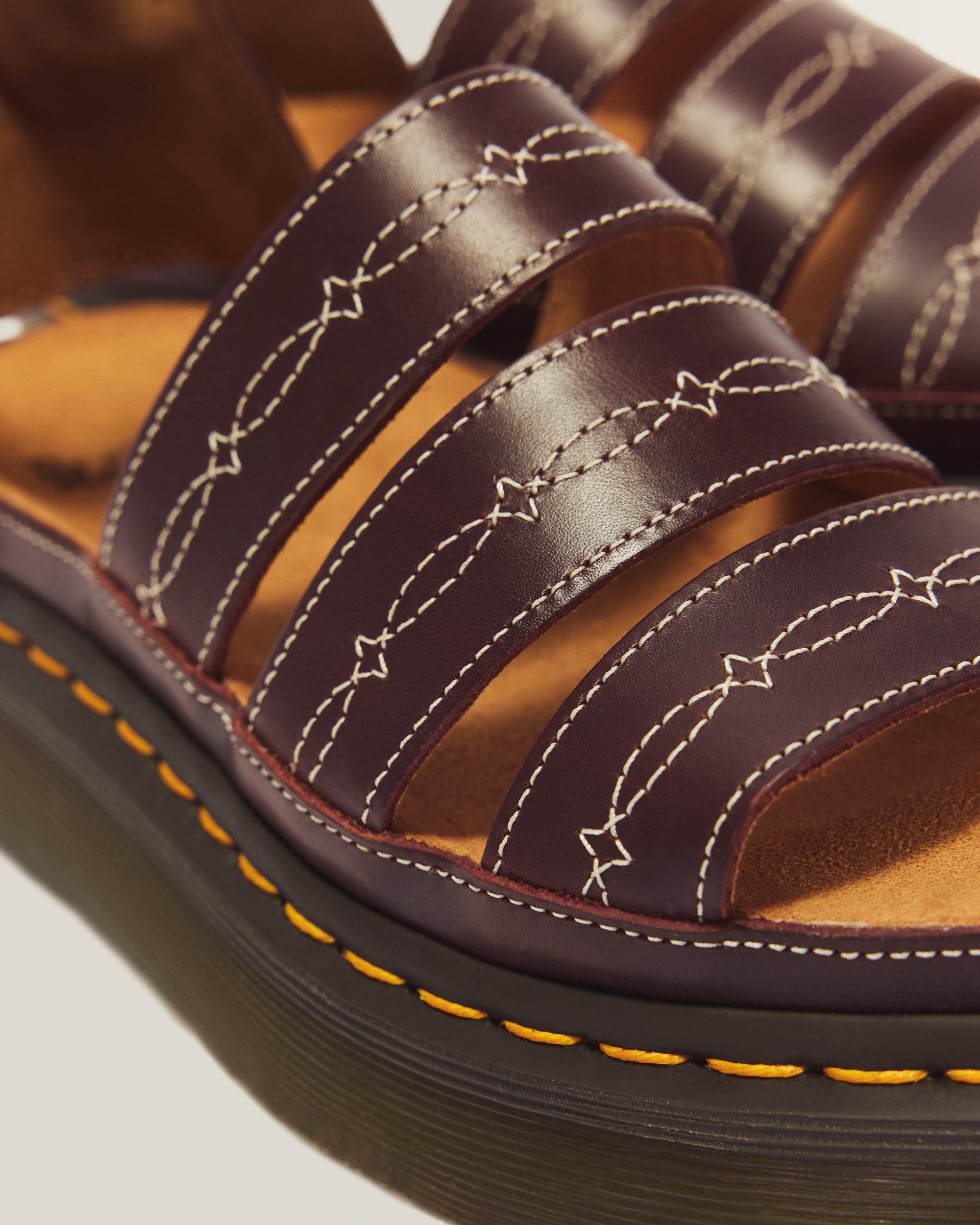 Clarissa II Quad Desert Rodeo Classic Pull Up Leather Sandals in Dark Brown