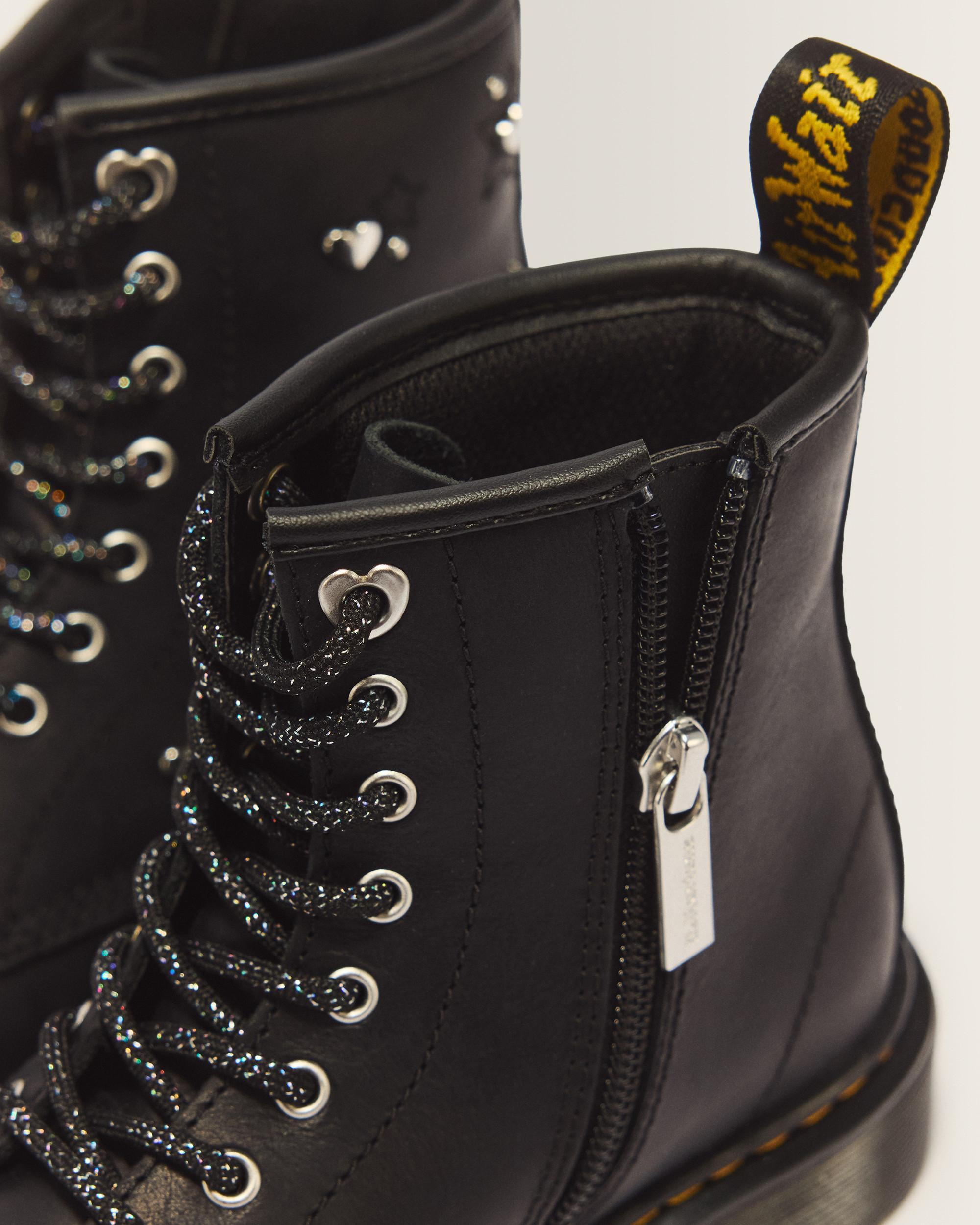 1460 HS Junior Wyoming Leather Lace Up Boots in Black