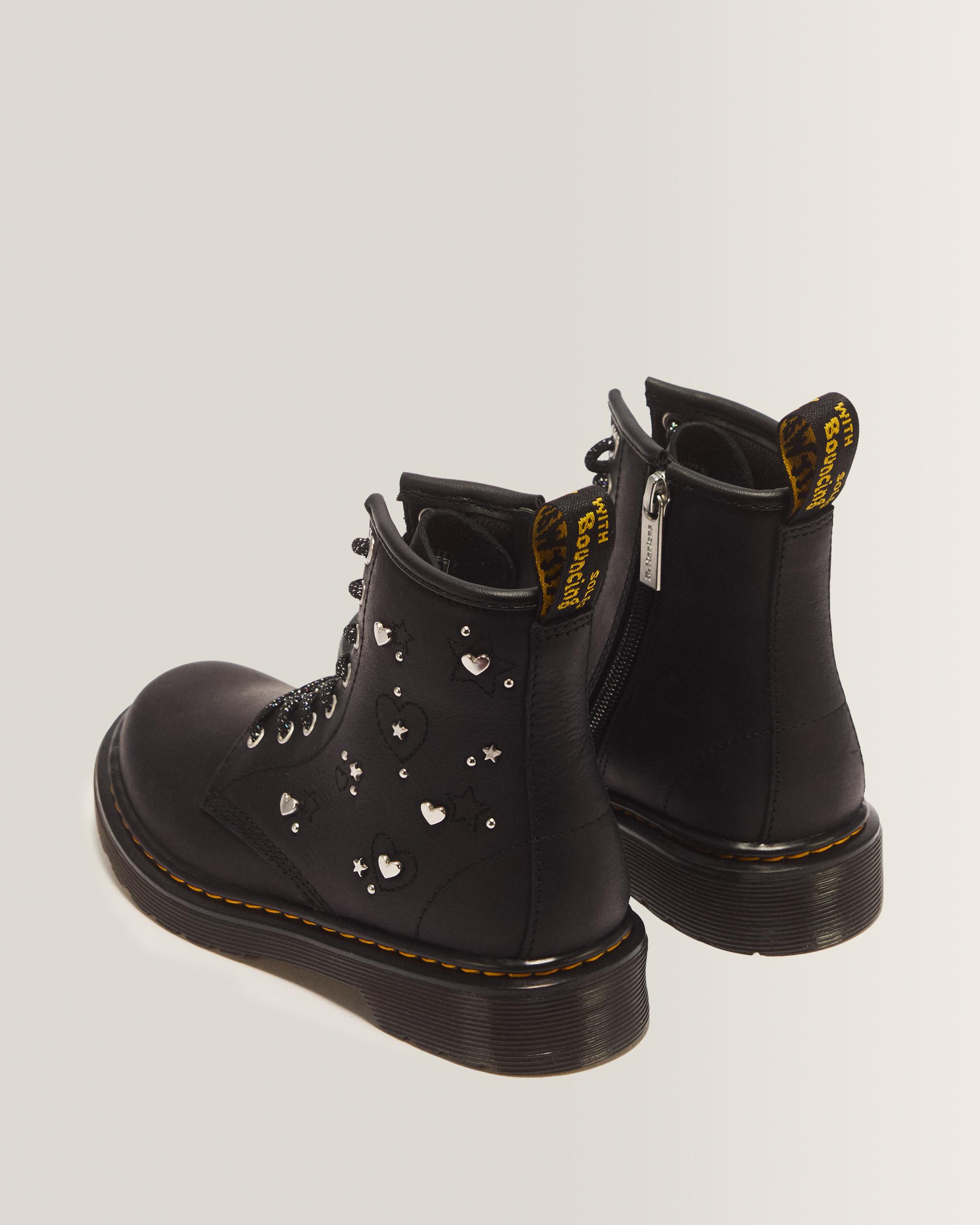 1460 HS Junior Wyoming Leather Lace Up Boots in Black