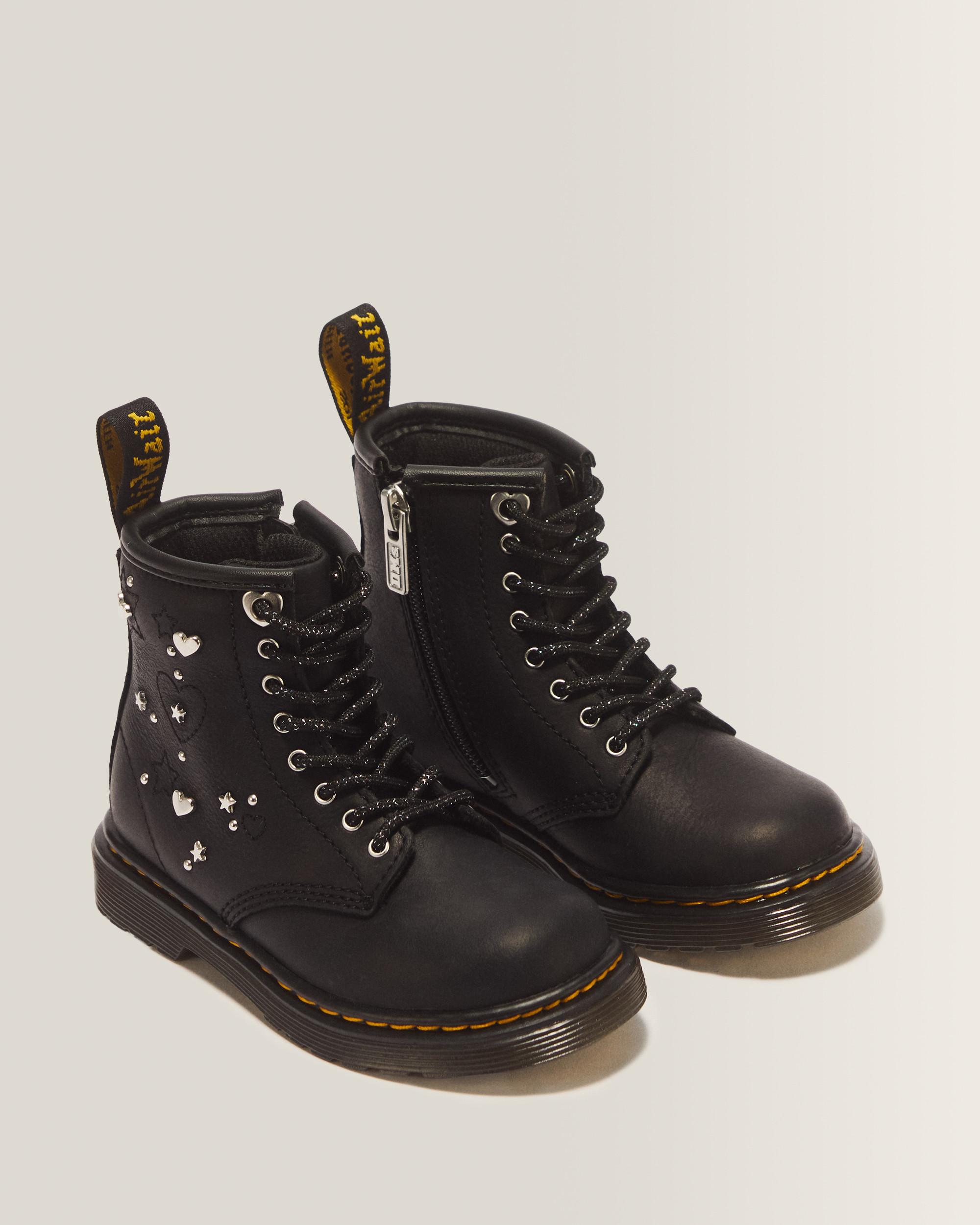 1460 HS T Wyoming Leather Lace Up Boots in Black