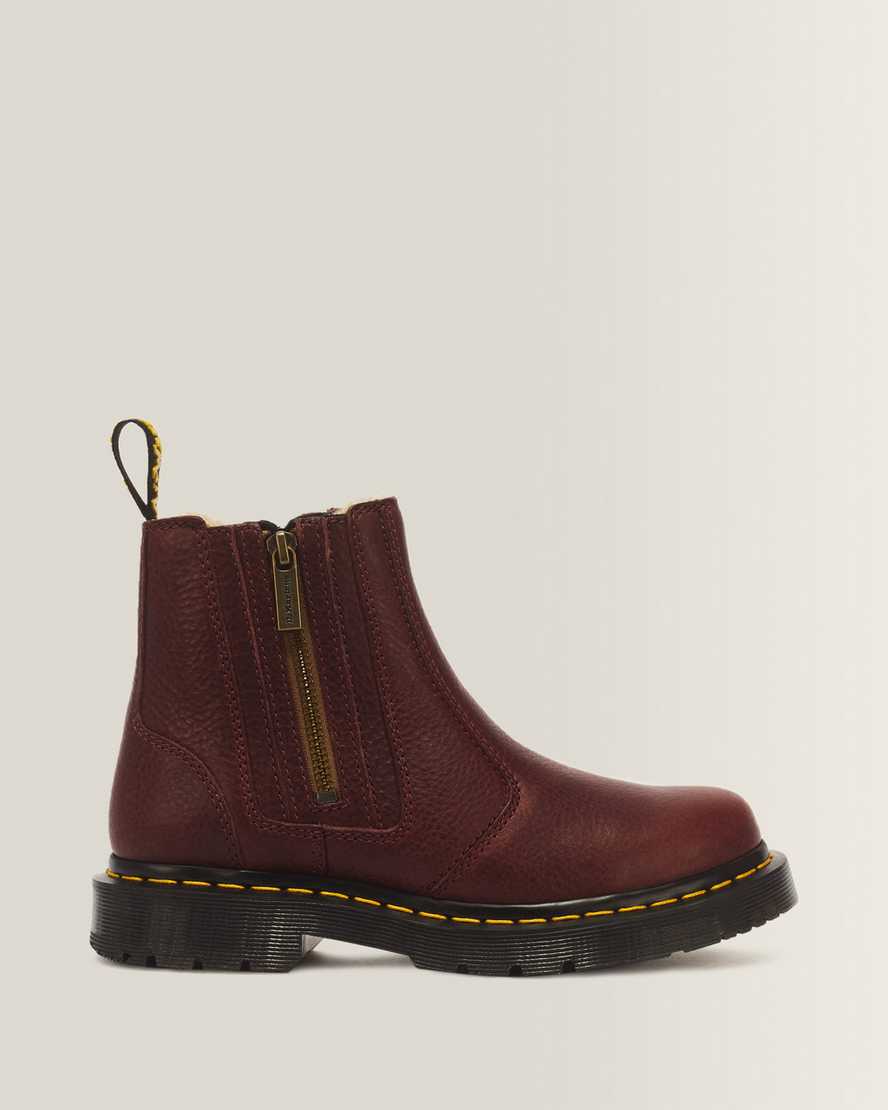 Dr. Martens 2976 Alyson Grizzly Leren Chelsea Wintergrip Laarzen Met Rits Schoenen in Rood, Grootte: 40