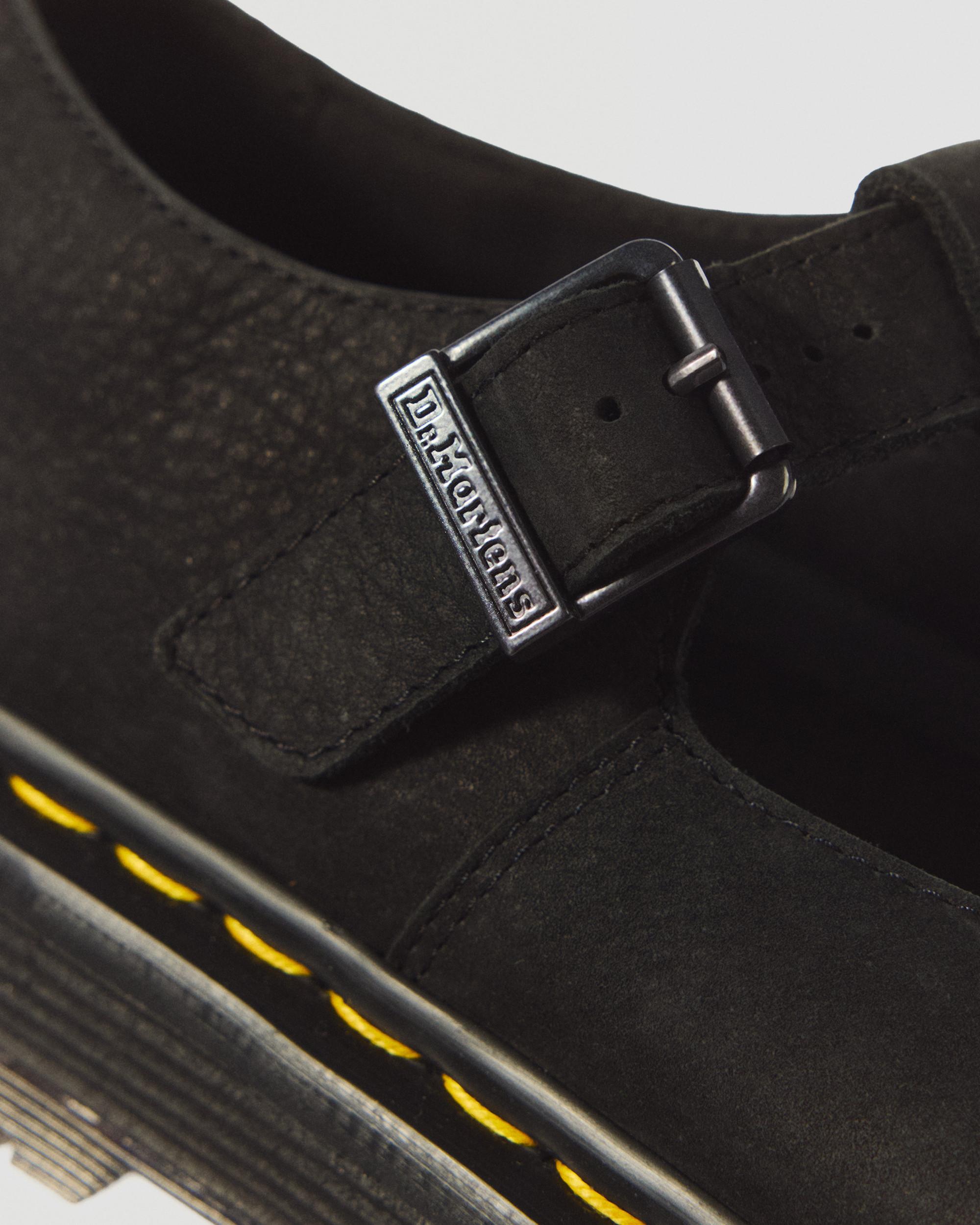 Zebzag Milled Nubuck Mary Jane Shoes in Black | Dr. Martens