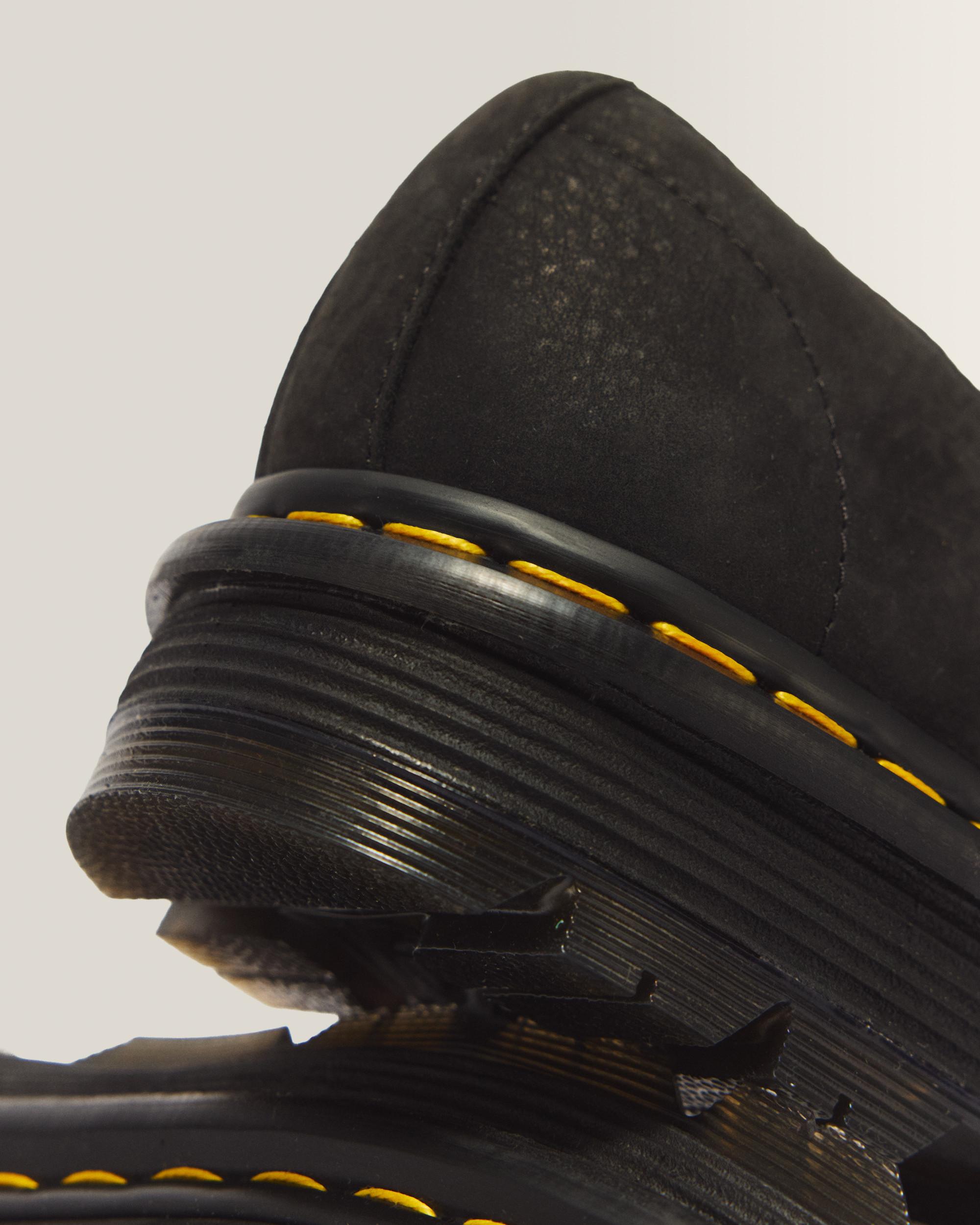 Zebzag Milled Nubuck Mary Jane Shoes in Black