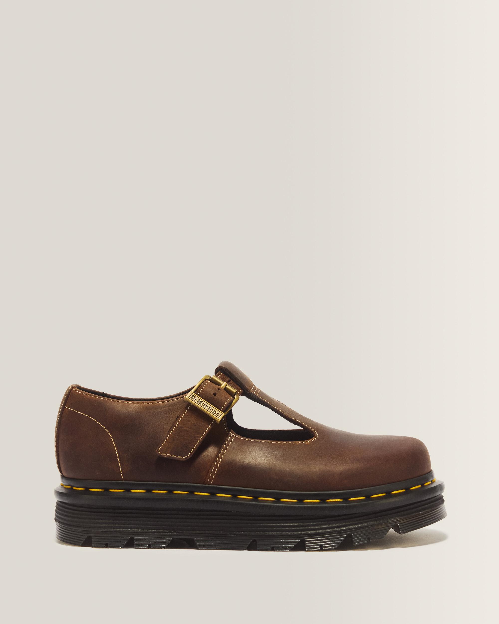 Babies Zebzag en cuir Crazy Horse in Marron Foncé