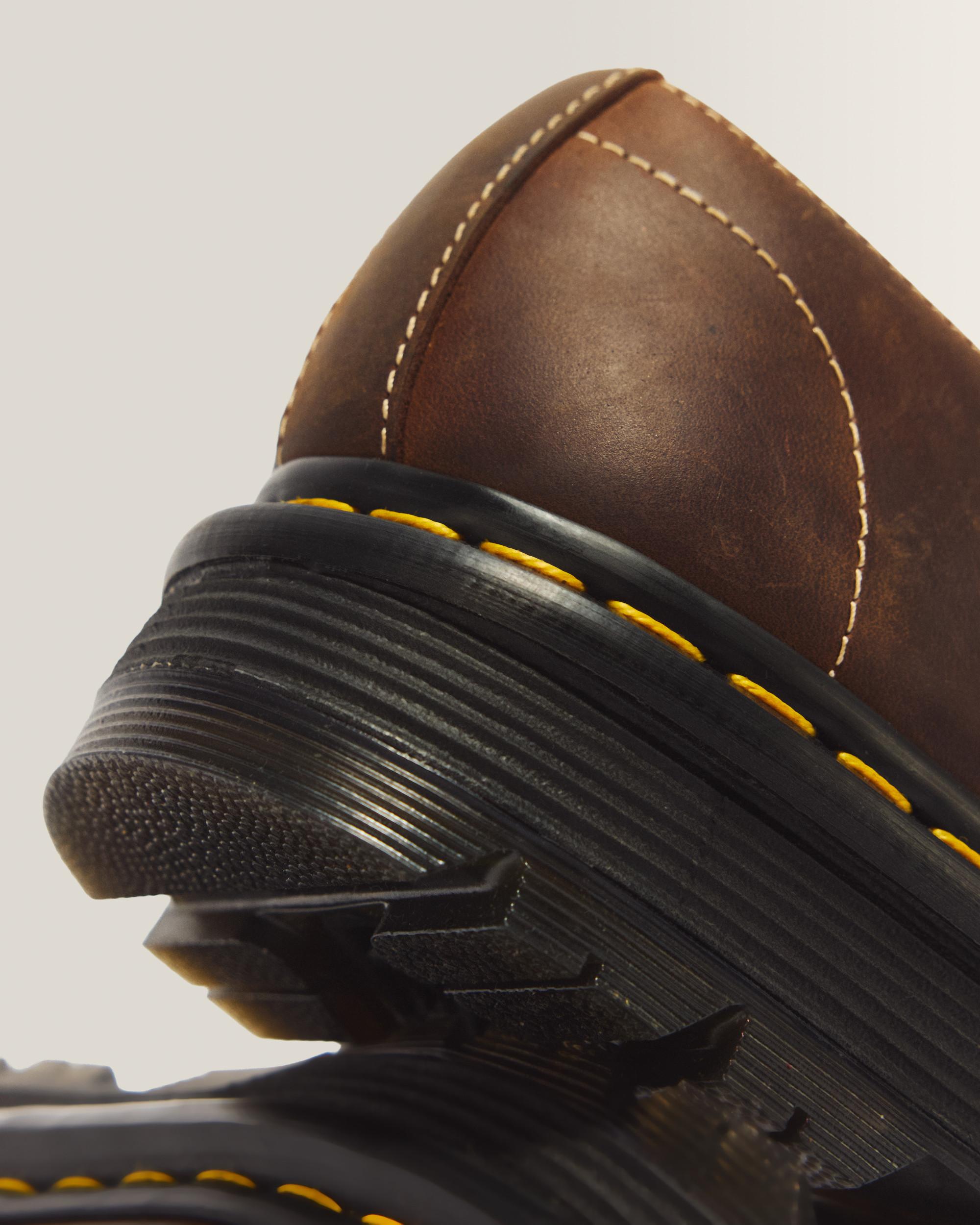 Zebzag Crazy Horse Leather Mary Jane Shoes in Dark Brown