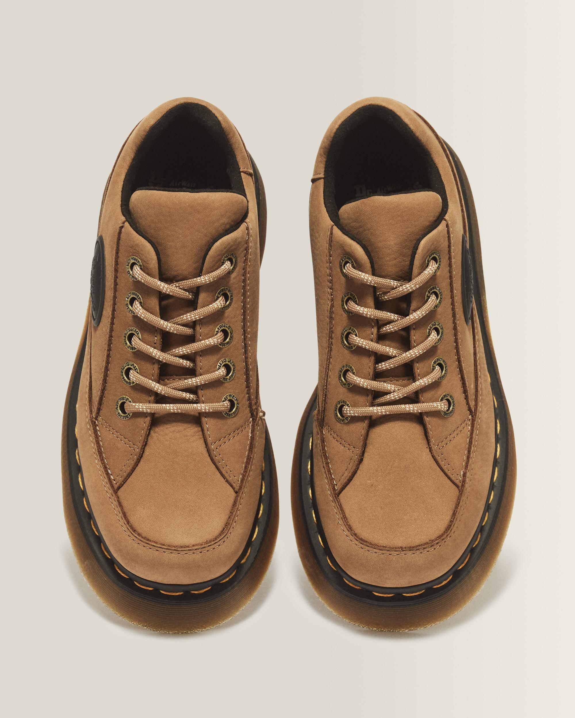 BUZZ 5-EYE MILLED NUBUCK SHOES in Cocoa Brown