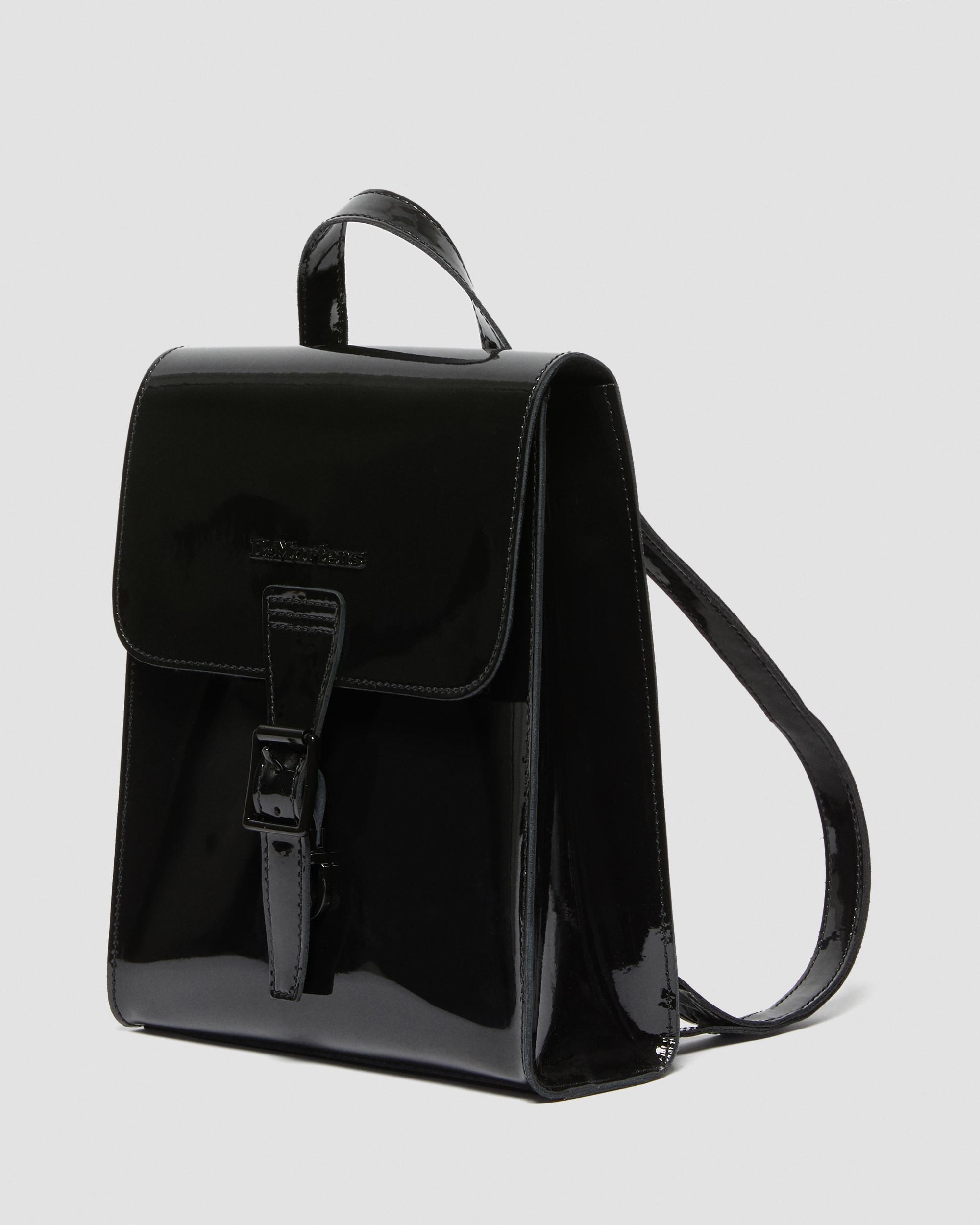 Patent Leather Mini Backpack in Black