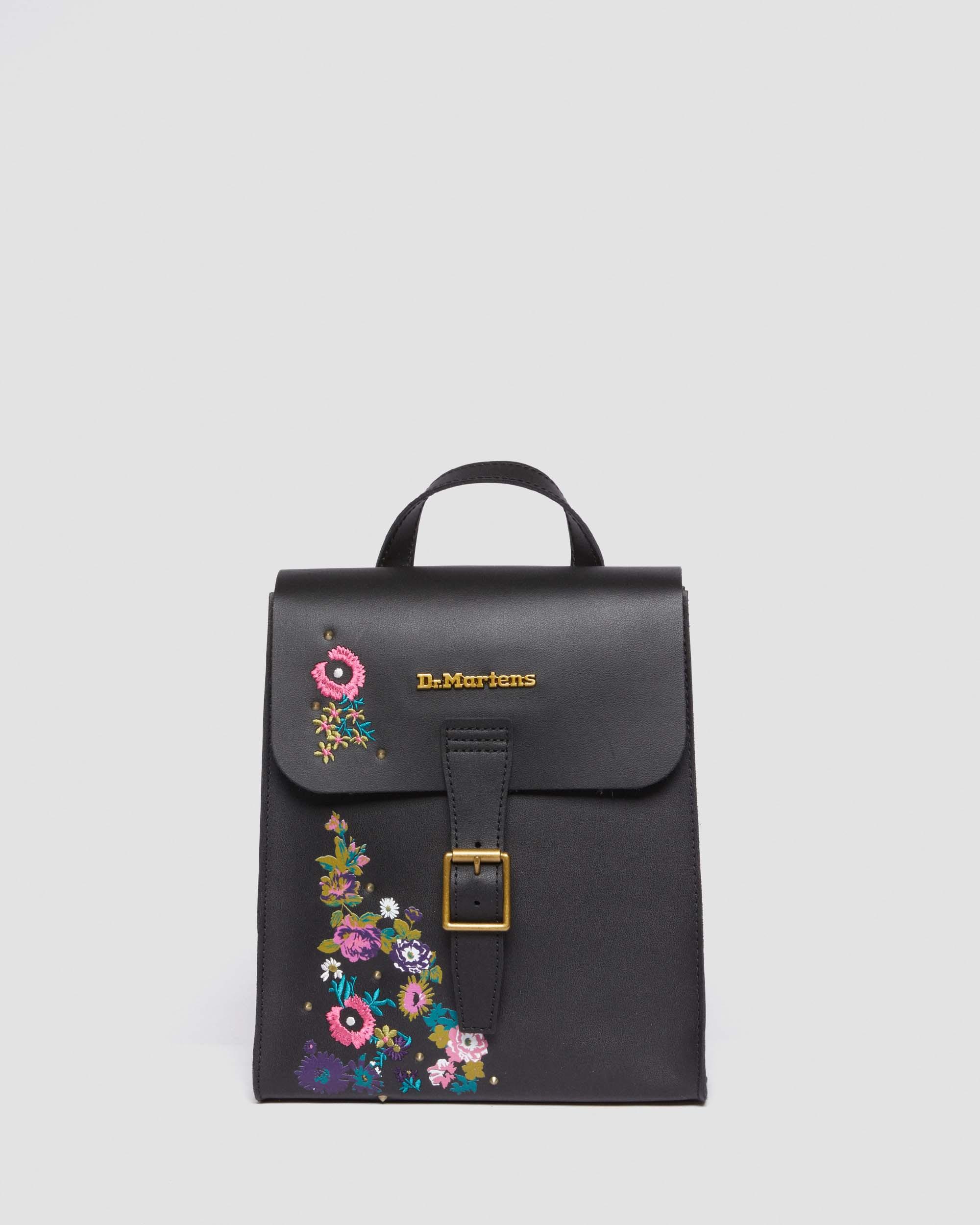 Floral Embroidery Waist Bag, Vintage Pu Leather Crossbody Bag