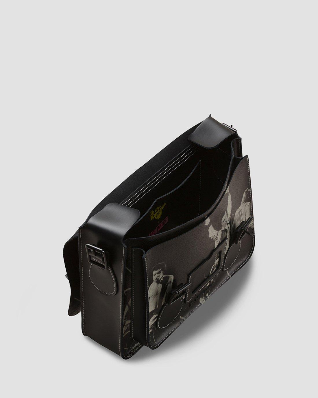 13 Inch Sex Pistols Leather Satchel in BLACK/WHITE+BLACK | Dr