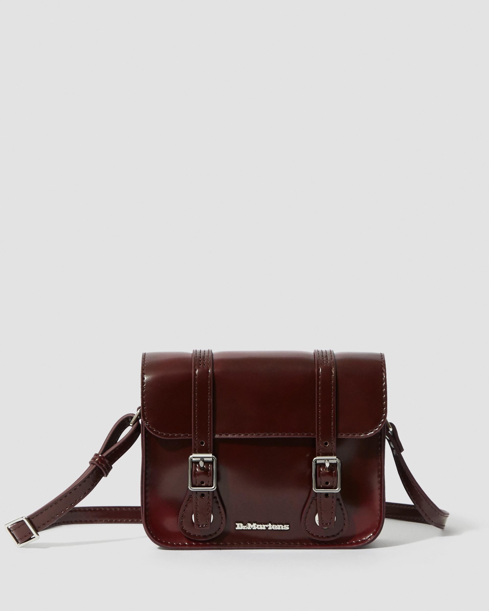 7 Inch Vegan Crossbody Bag in Cherry Red