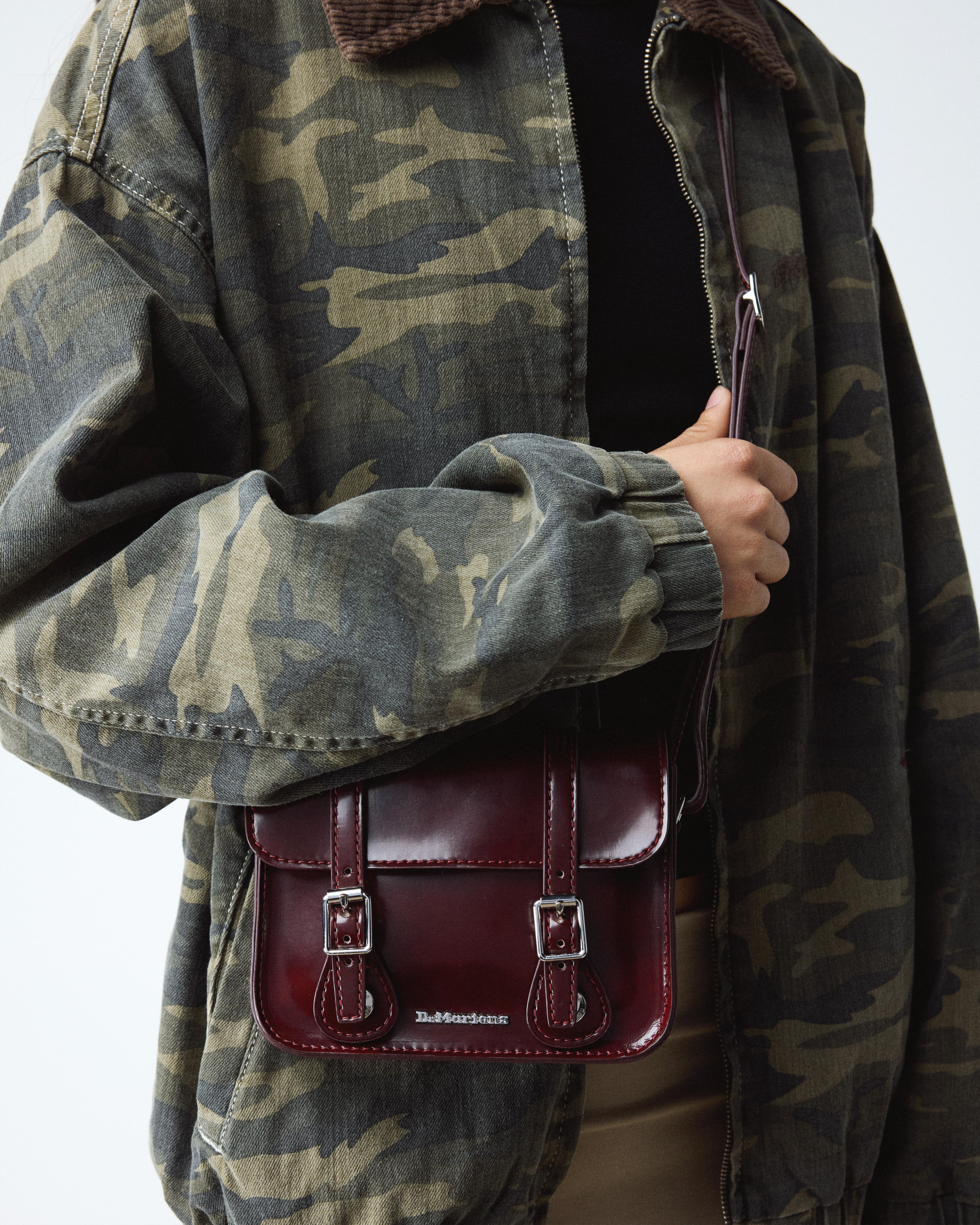 7 Inch Studded Leather Satchel in Black | Dr. Martens