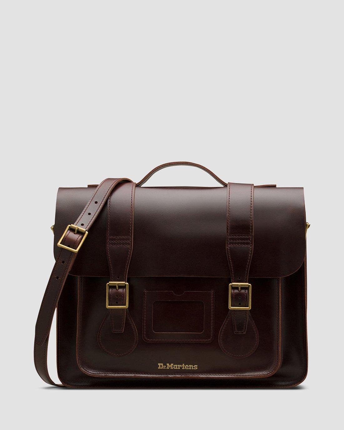 15 Inch Brando Leather Satchel in CHARRO | Dr. Martens™