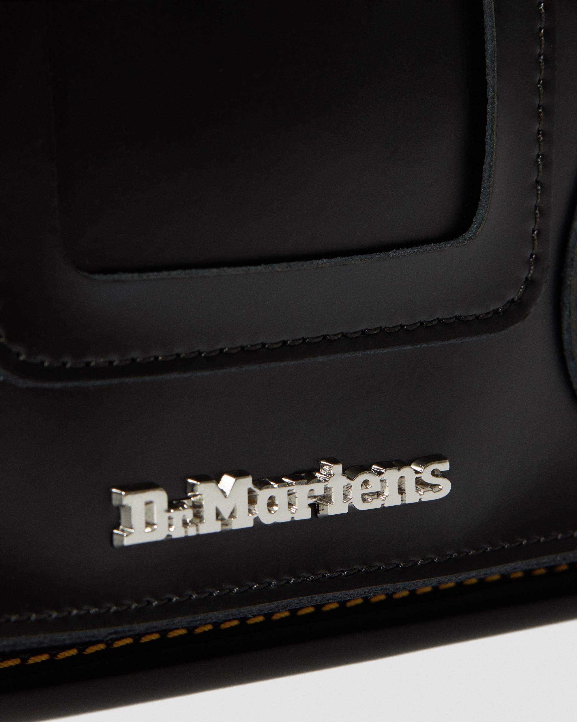 Dr. Martens, Leather & Canvas Messenger Bag in Black