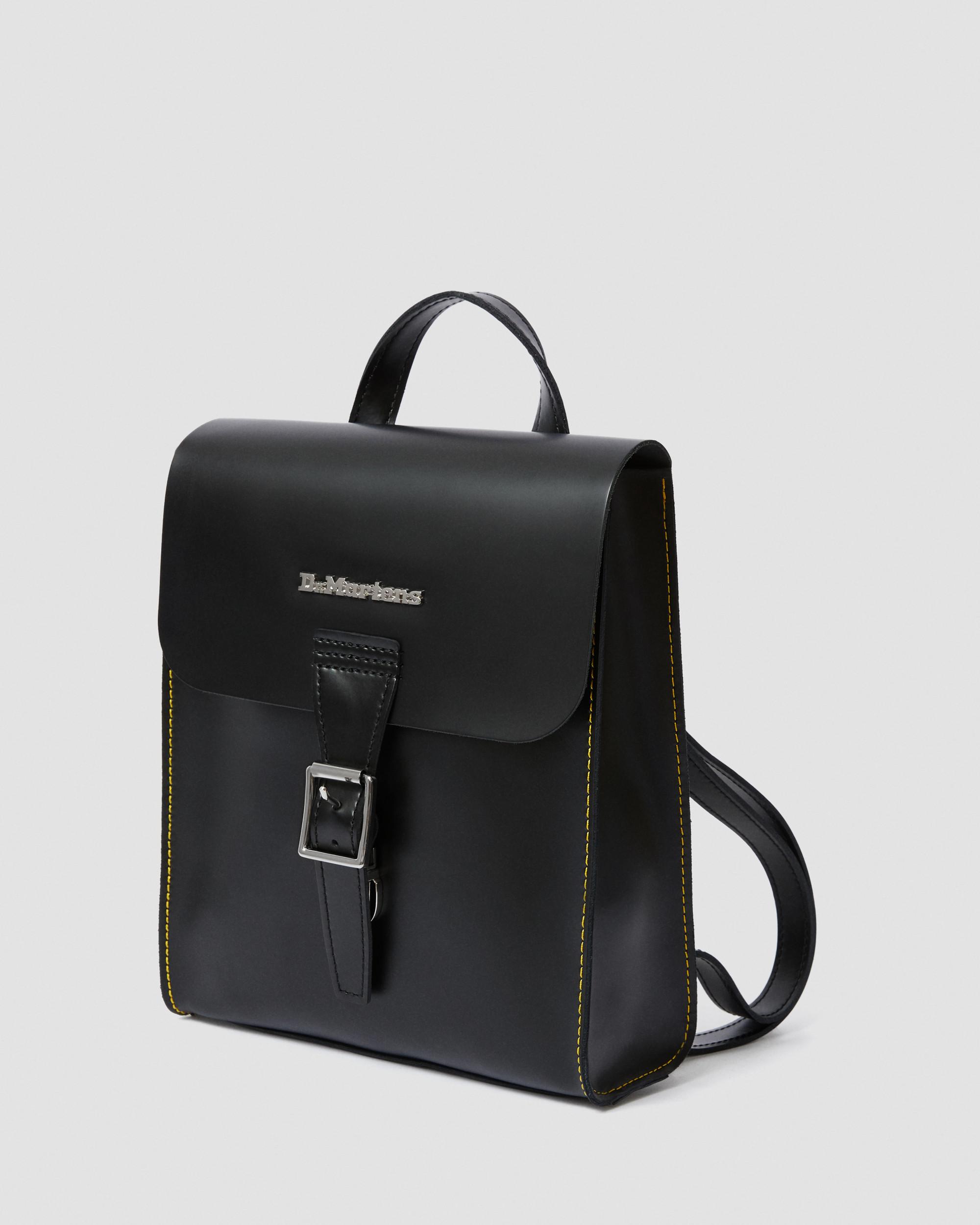 Kiev Smooth Leather Mini Backpack in Black