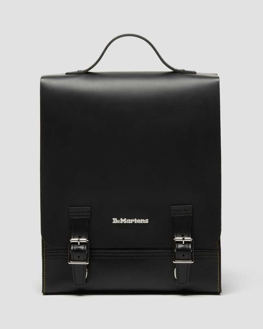 Kiev Leather Box Laptop Backpack in Black | Dr. Martens