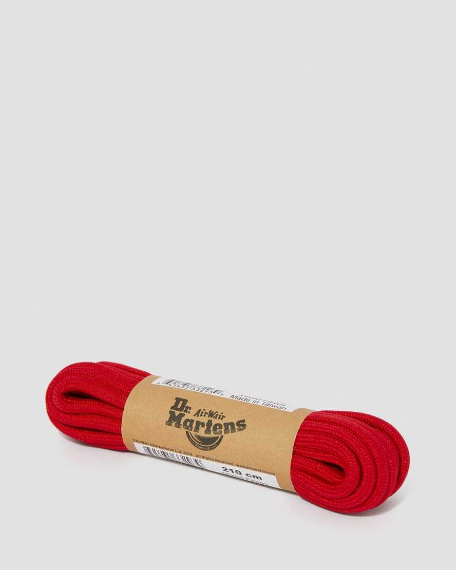 210CM RED POLYESTER ROUND LACES | Dr Martens