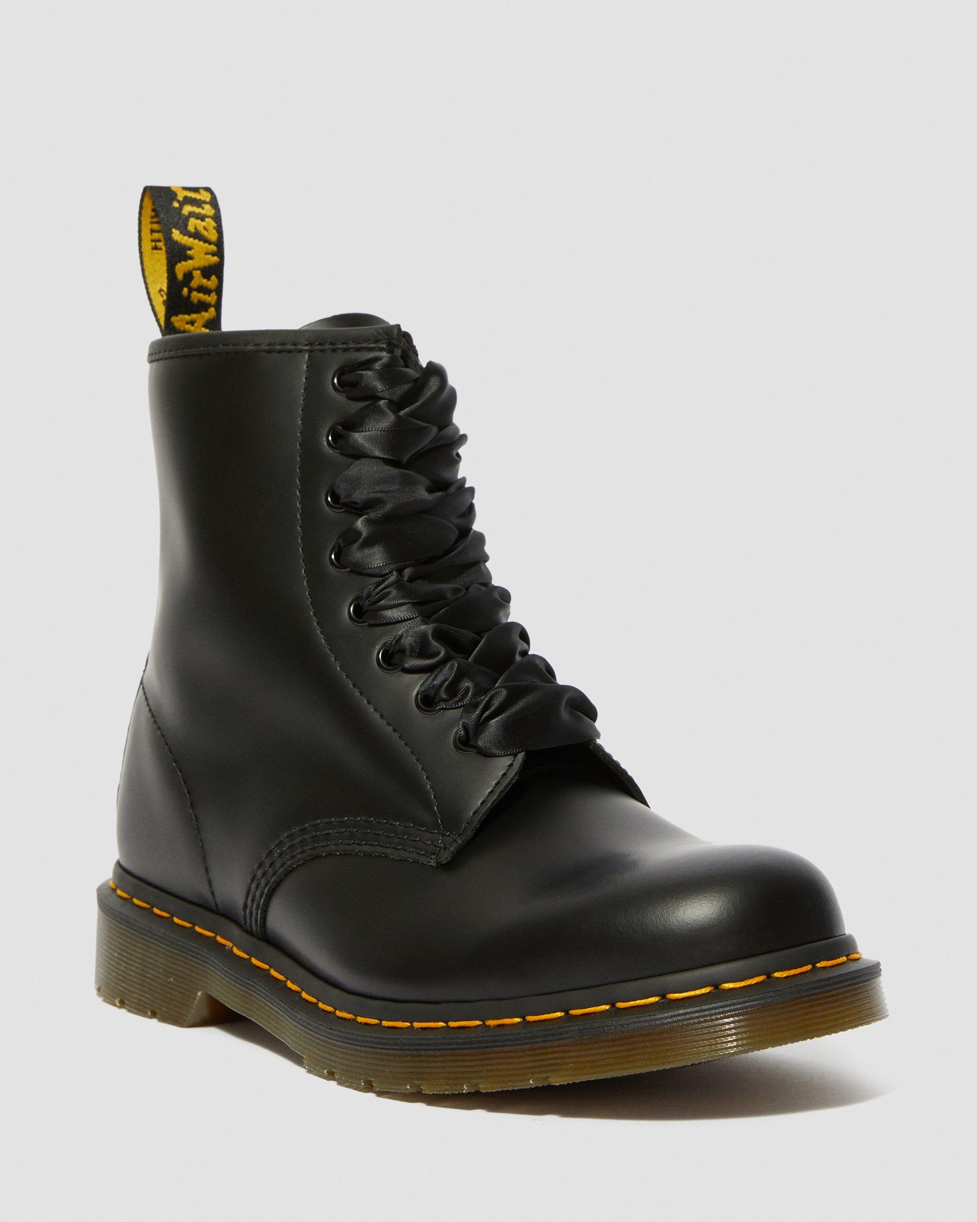 1460 Snake Print Emboss Leather Lace Up Boots, Black | Dr. Martens