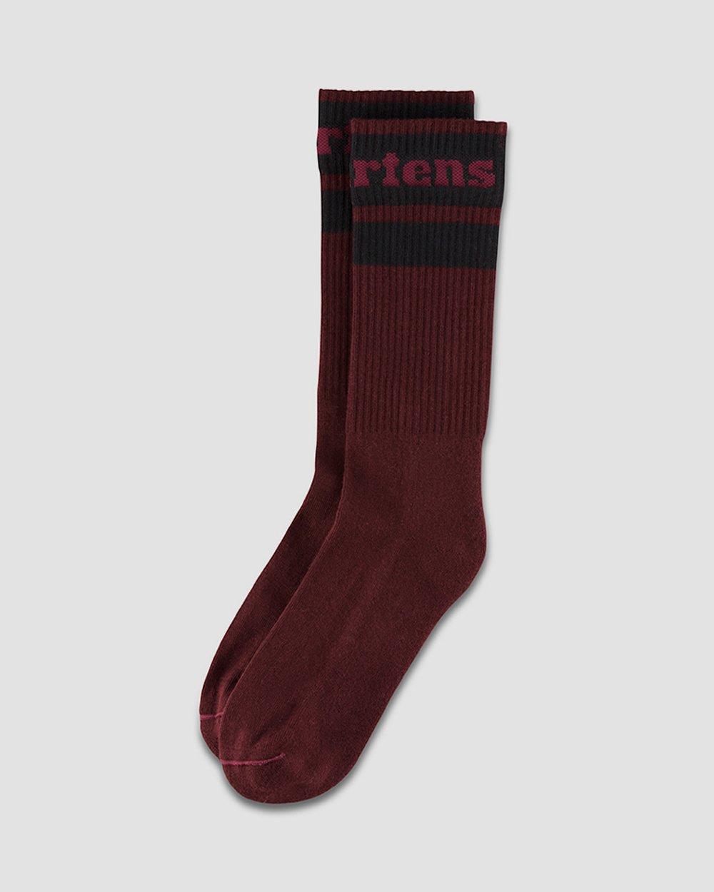 Athletic Socks in Cherry Red+Black